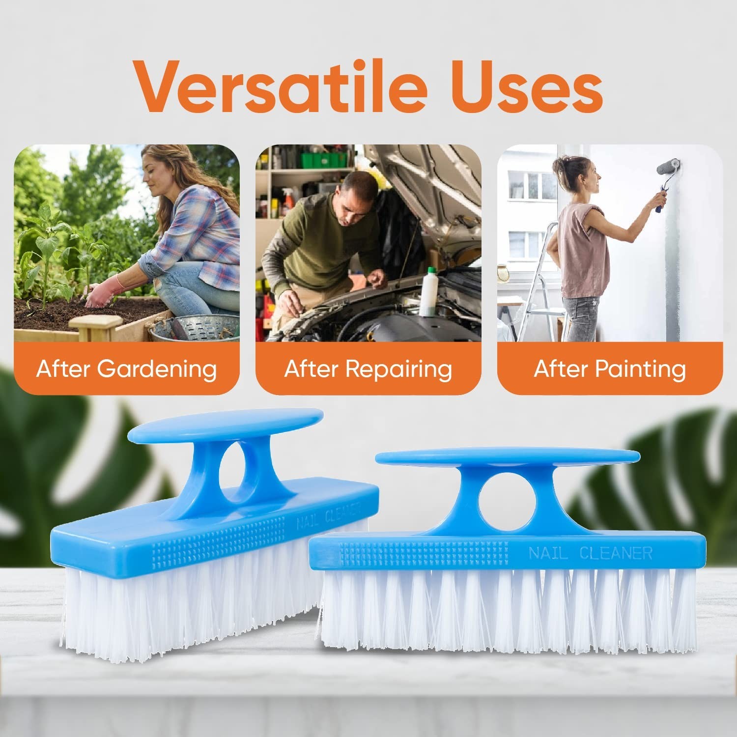 Superio Nail Scrubber – All-Purpose Stiff Cleaning Brush for Fingernails, Toe…