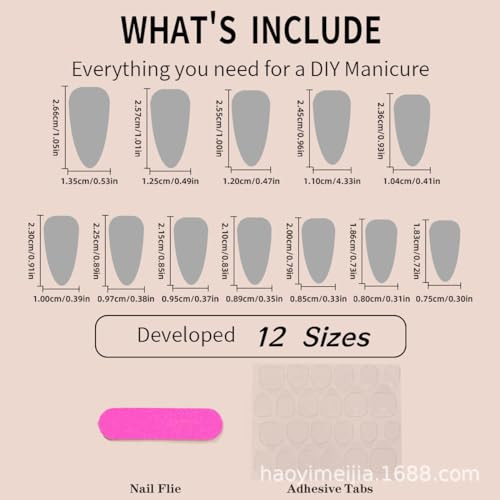 Silver Glitter Press on Nails French Tip Fake Nails Medium Almond False Nails