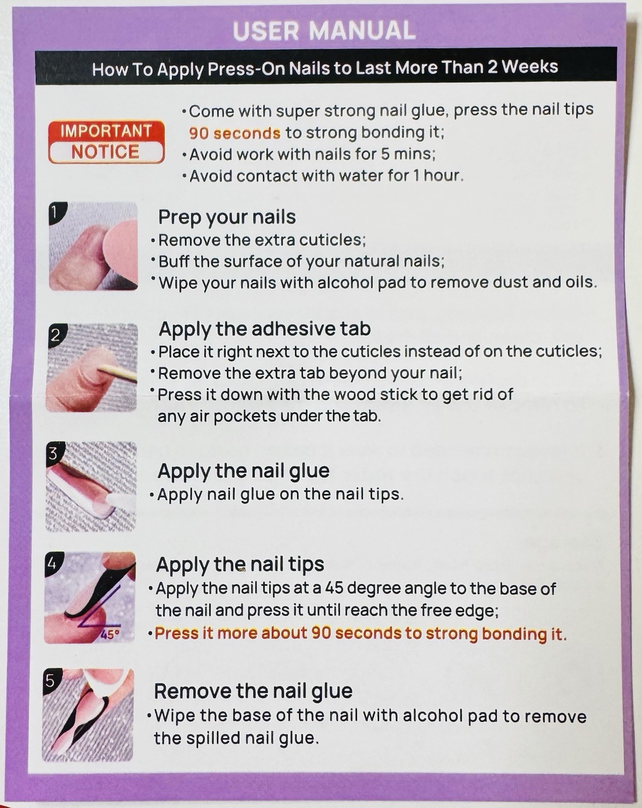 Almond Press On French Tip Nails Supremely Fit & Natural Glue Bright Sky NEW