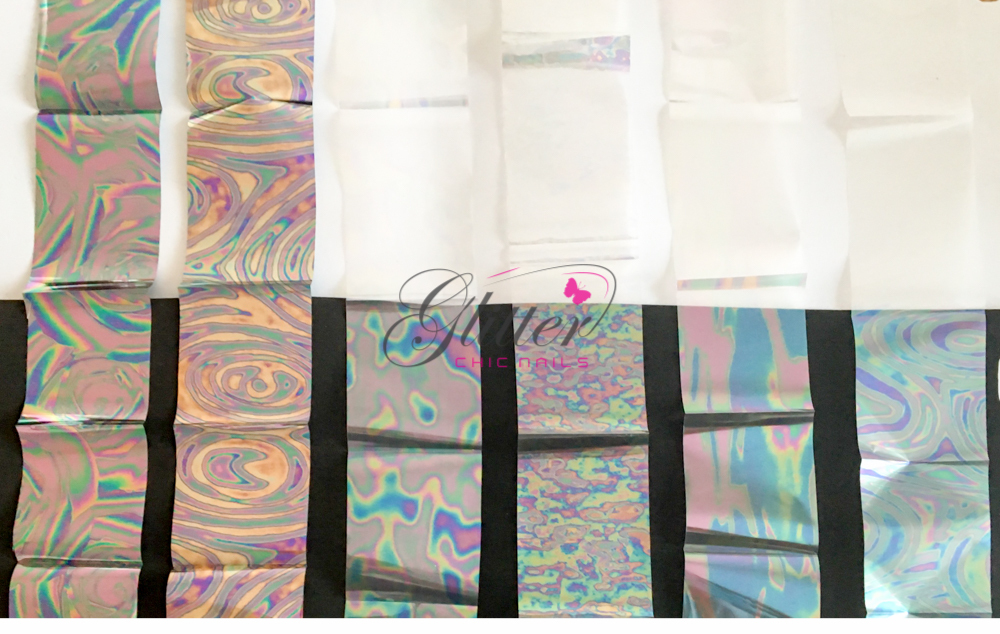 NAIL TRANSFER FOIL – 6 STUNNING COLOURS 5CM X 50CM LONG
