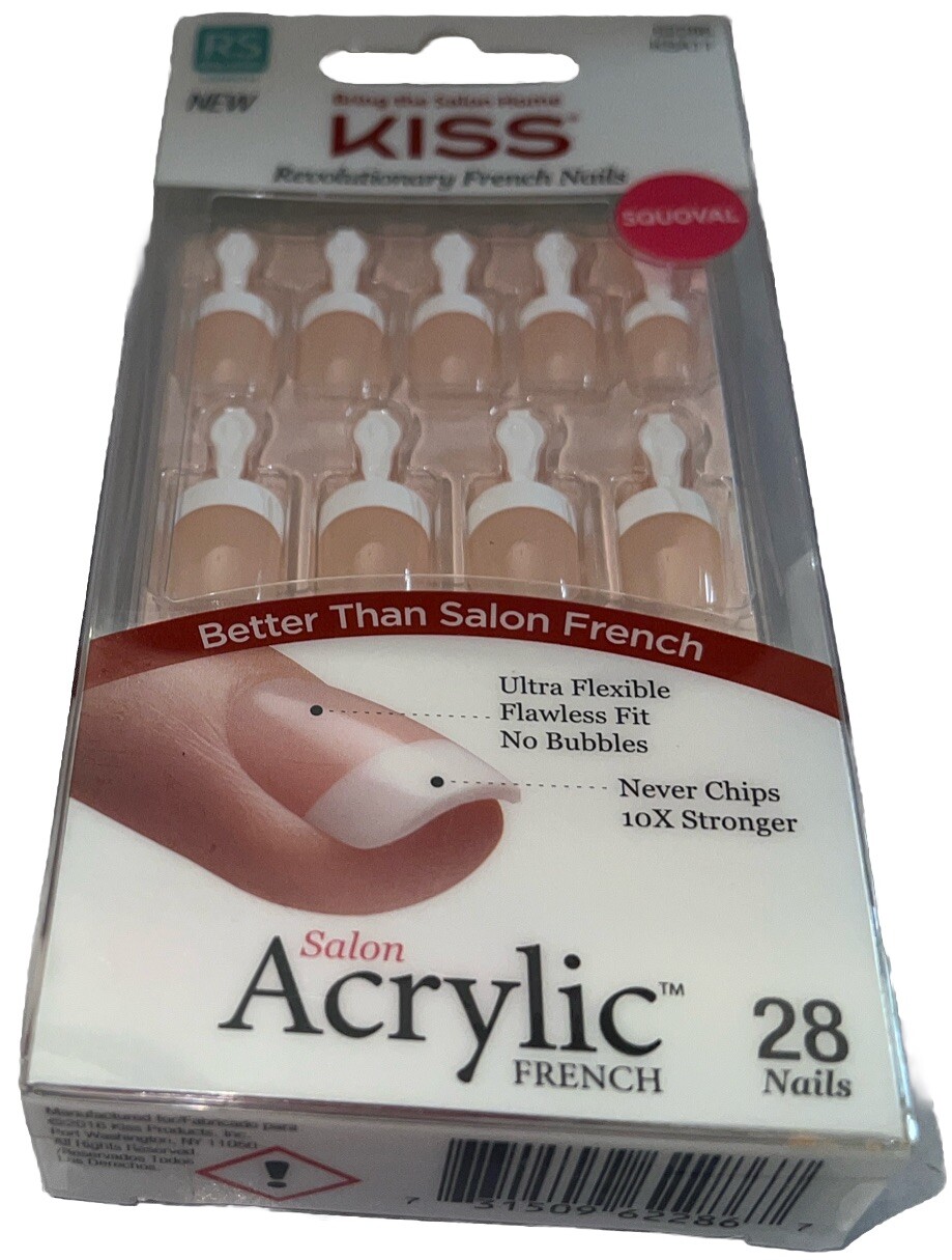 KISS Acrylic French 28 REAL SMALL Nails #62286 (New See Description & Photos)