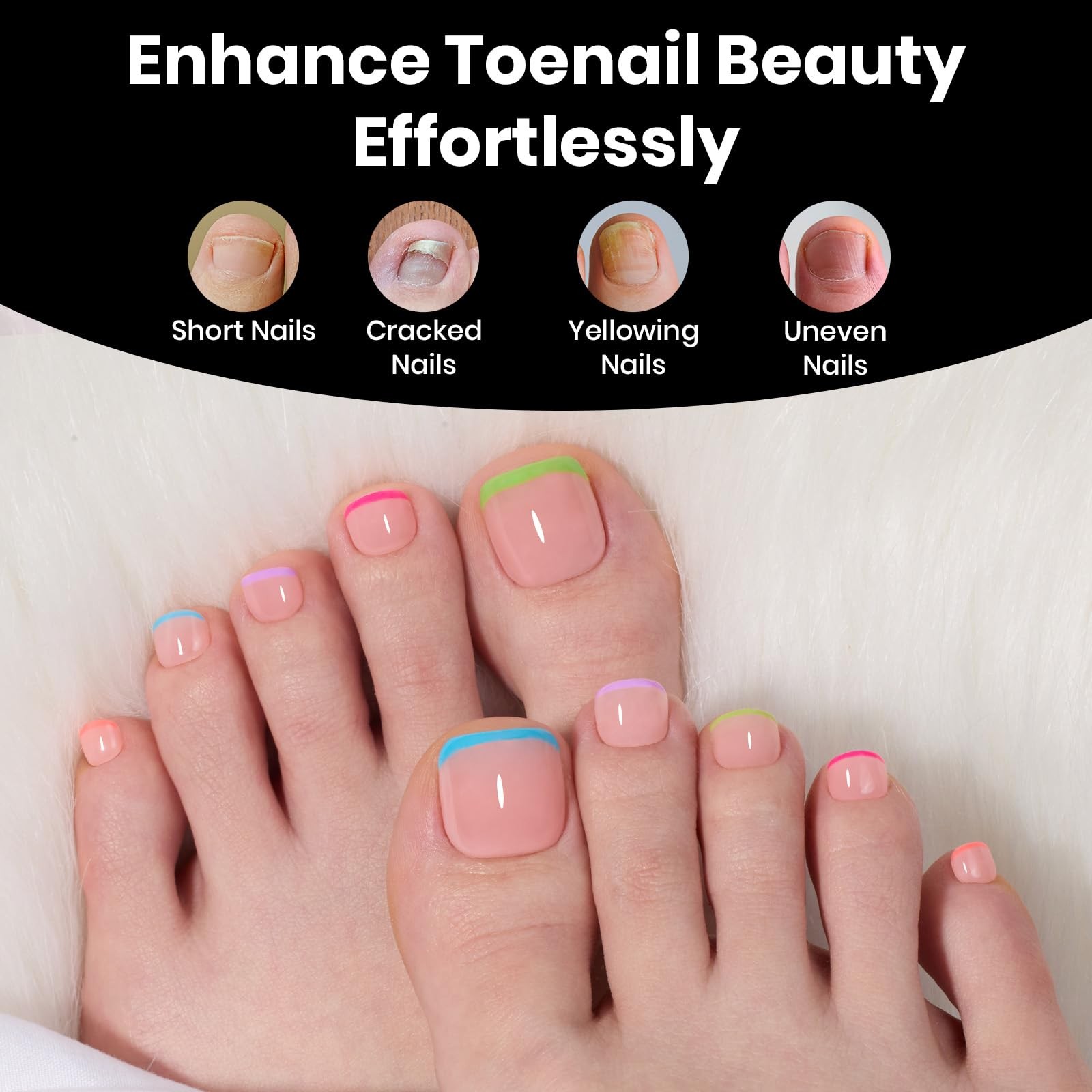 Beetles Soft Gel Toe Nail Tips Square – 16 Sizes 192 0.5 Fl Oz (Pack of 1)