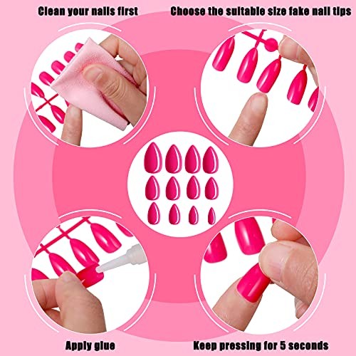 Maitys Almond Press on Nails 36 Colors 864 Pcs Press on Nails, Glossy Full