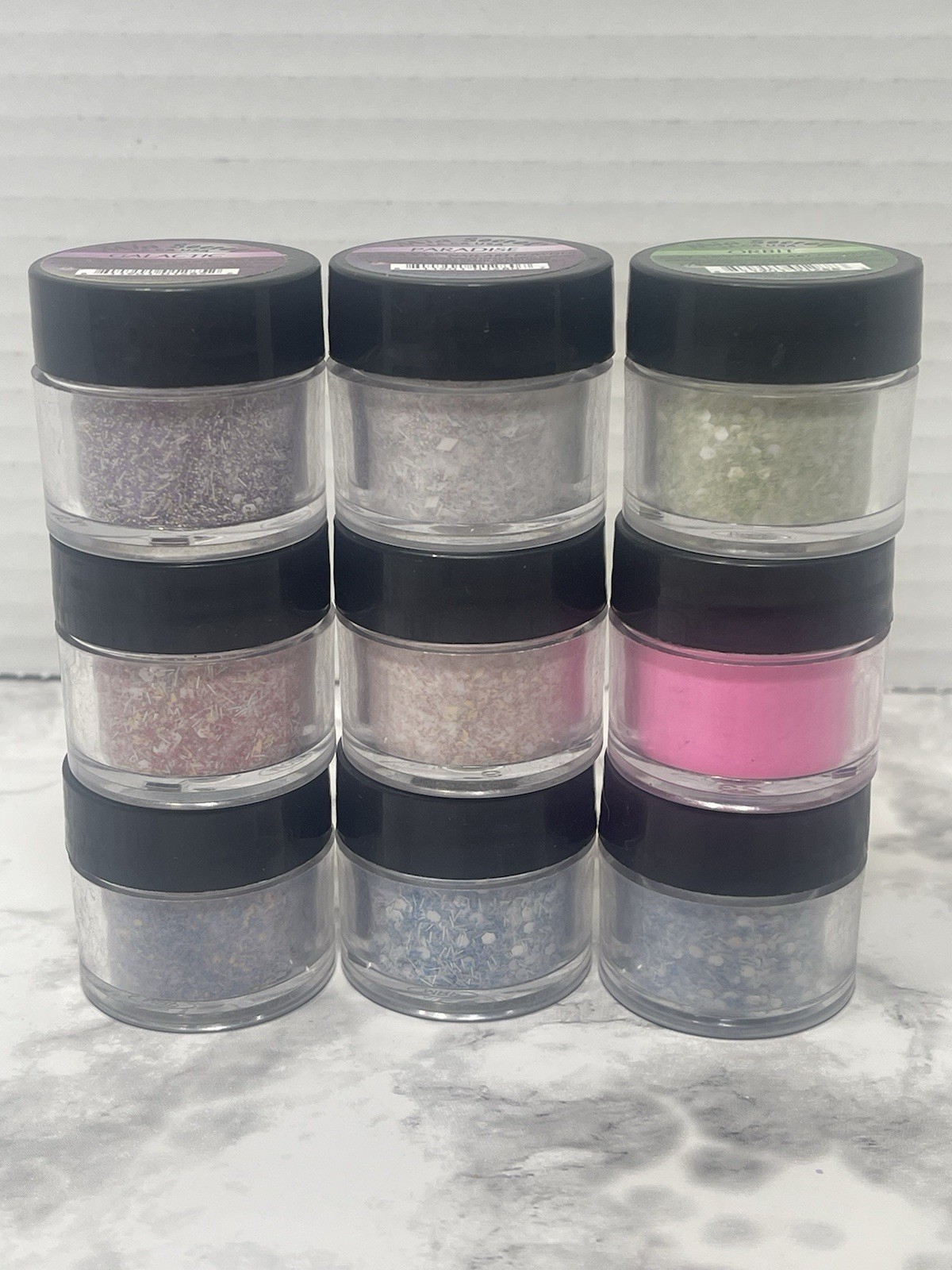 Mia Secret Nail Art Acrylic Professional Powder Galaxy Glitter Set Lot of 9