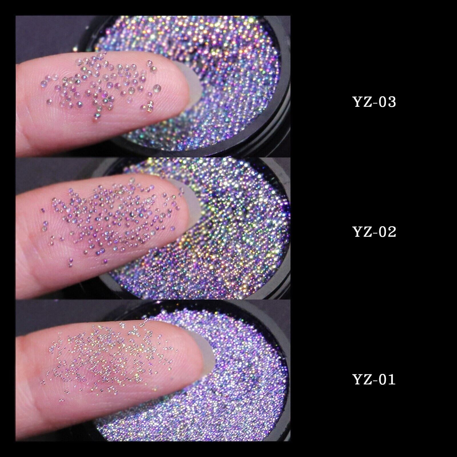 Mermaid Nail Beads Reflective Bubble Balls Nail Beads 3D Mini Flash Fingernail
