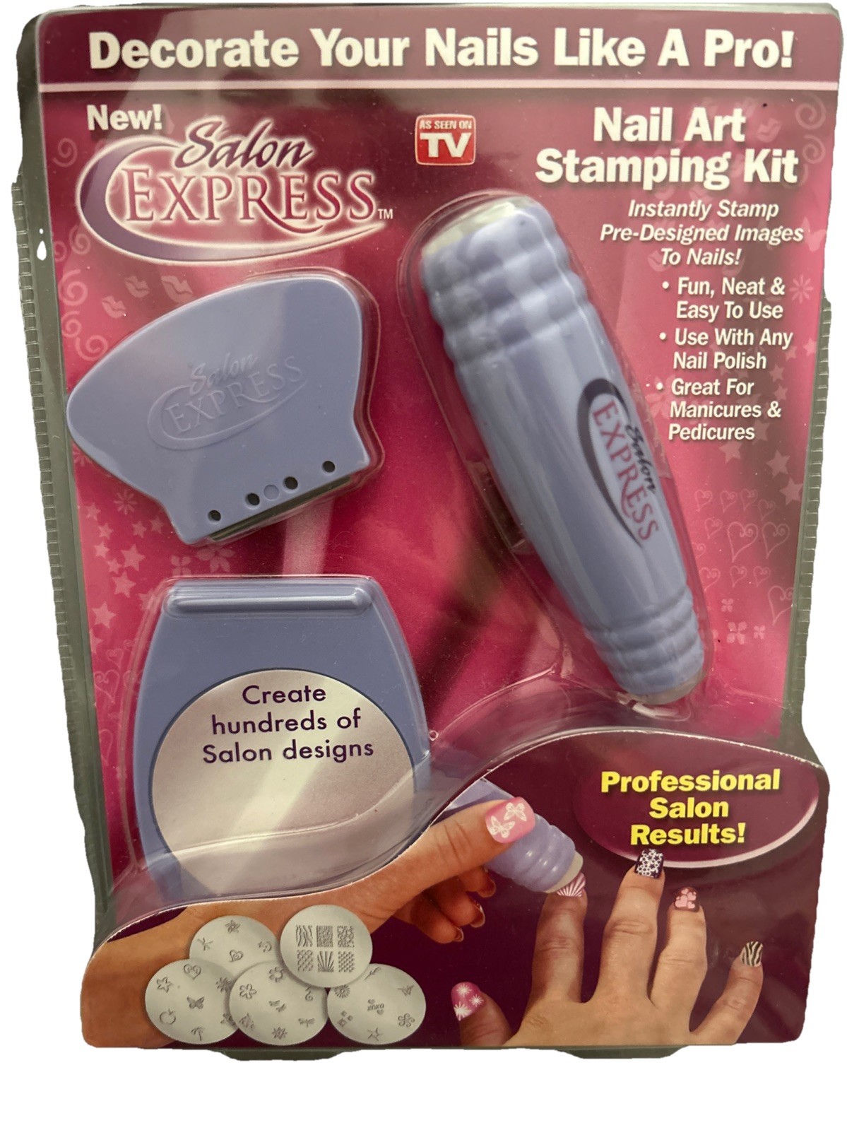 Salon Express Nail Art Stamping Kit Brand New
