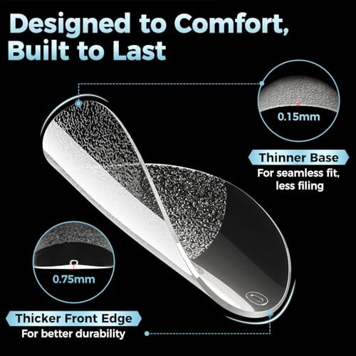 Nail Tips, 360pcs Soft Gel Pre-Shaped Acrylic XS Fake Nails, Extra Short Almond