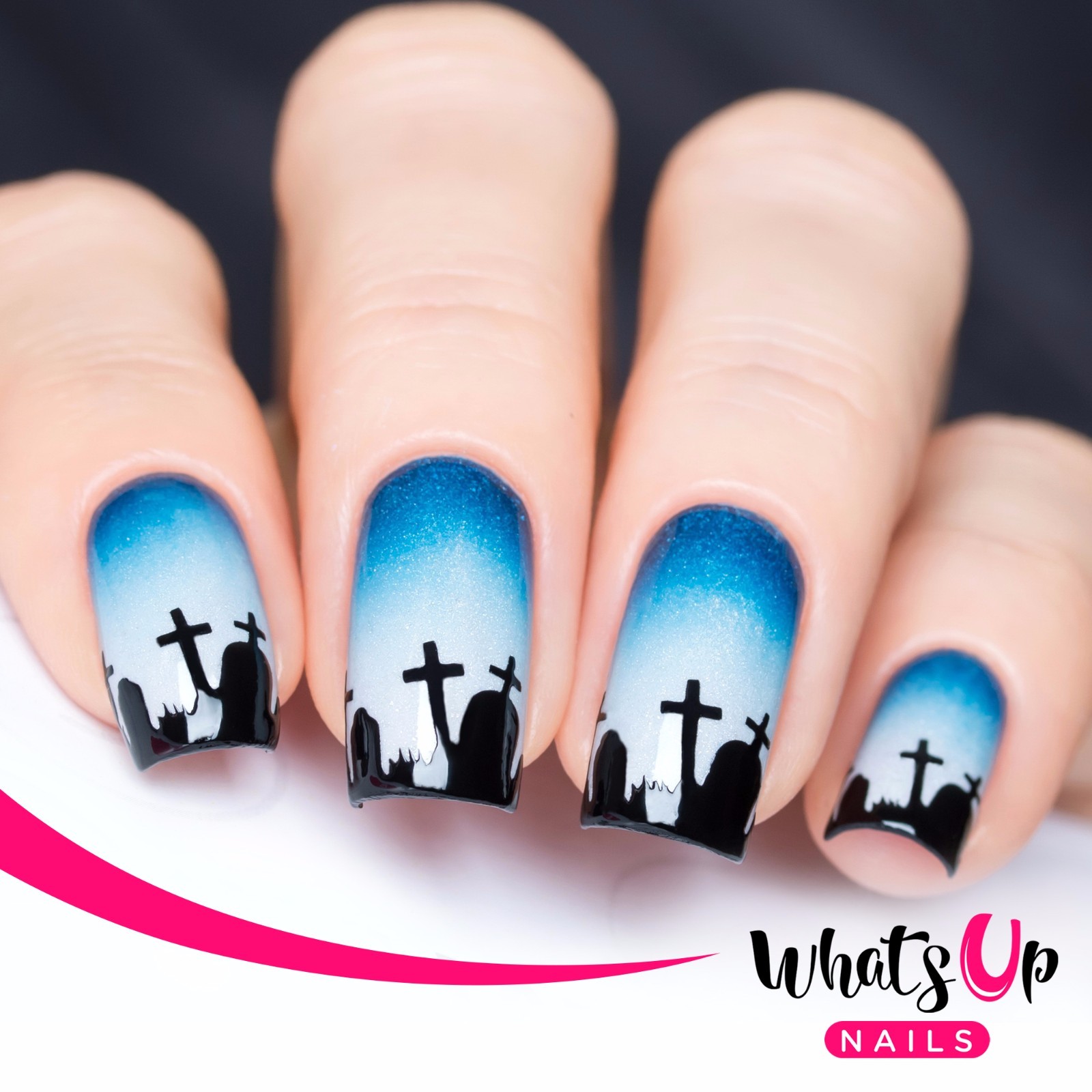 Graveyard Stencils for Nails, Halloween Nail Stickers, Nail Art, Nail Vinyls