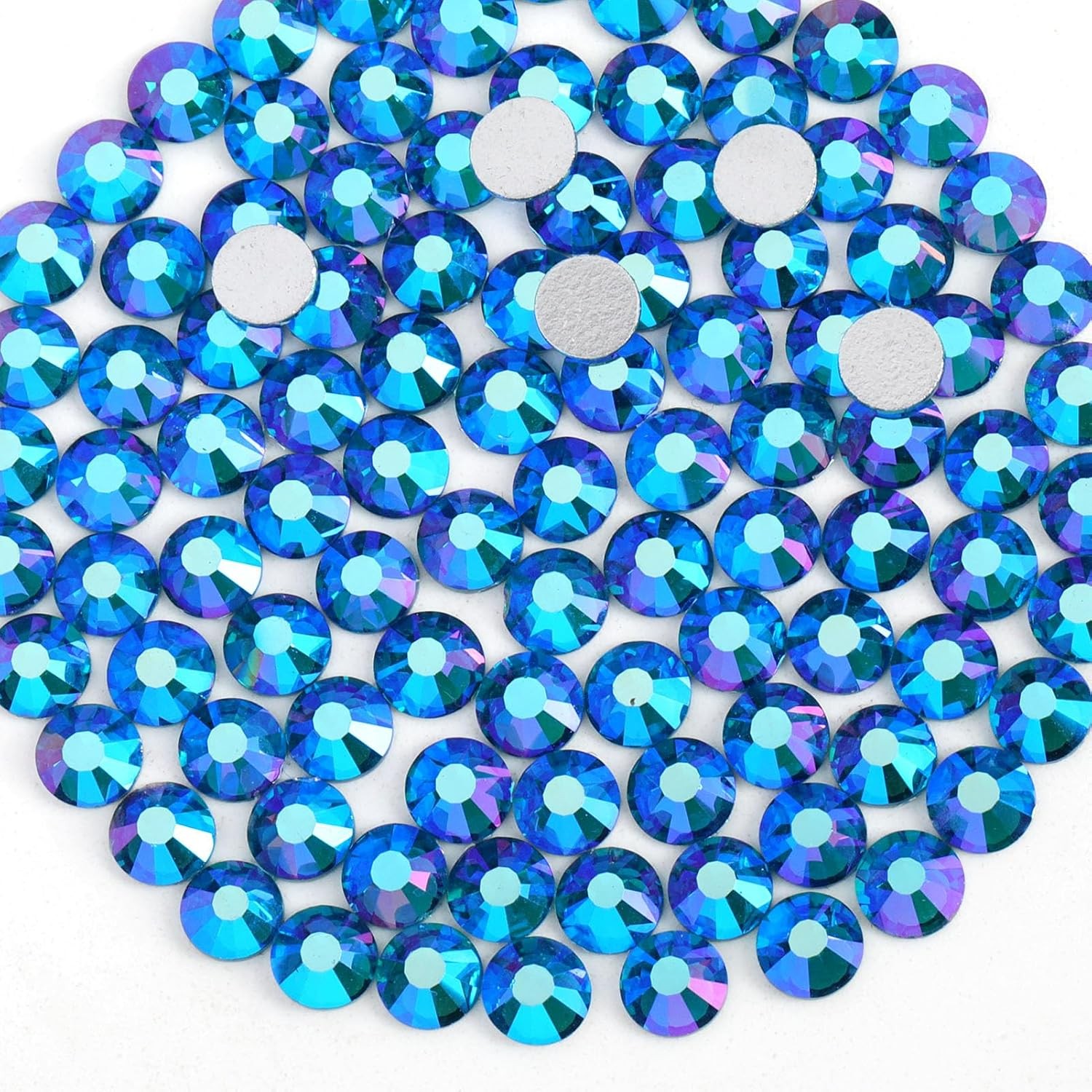 Flat Back Crystal Rhinestones Round Gems Purple Nail Art Rhinestones SS12 Size