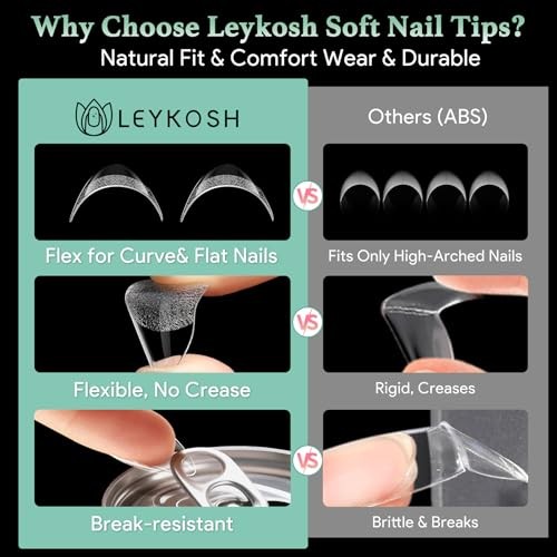 Extra Short Almond Nail Tips – 216pcs Soft Gel A-Extra Short Nail Kit