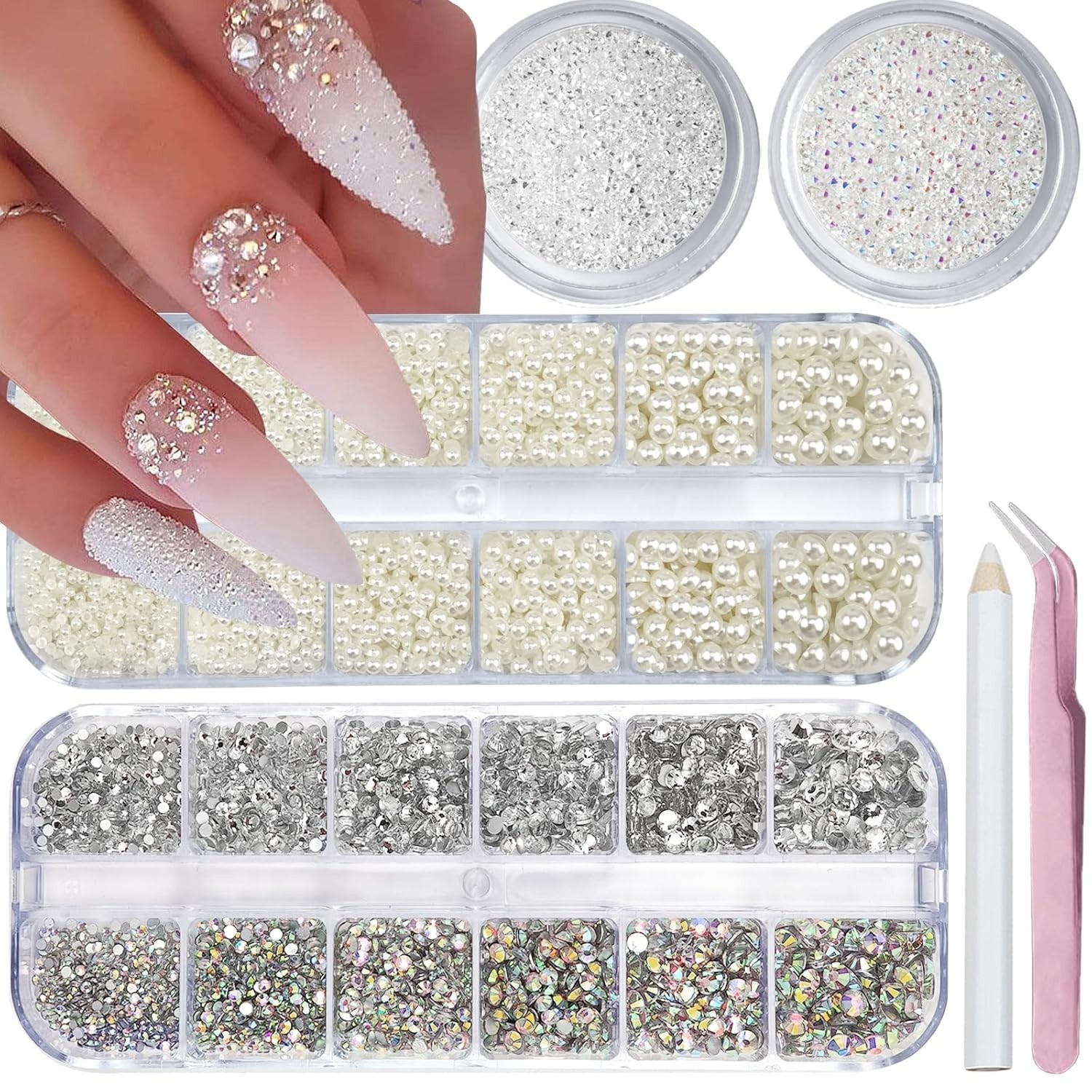 Colorful Flatback Rhinestones and Pearls for DIY Nail Art – Safe & Easy to Use