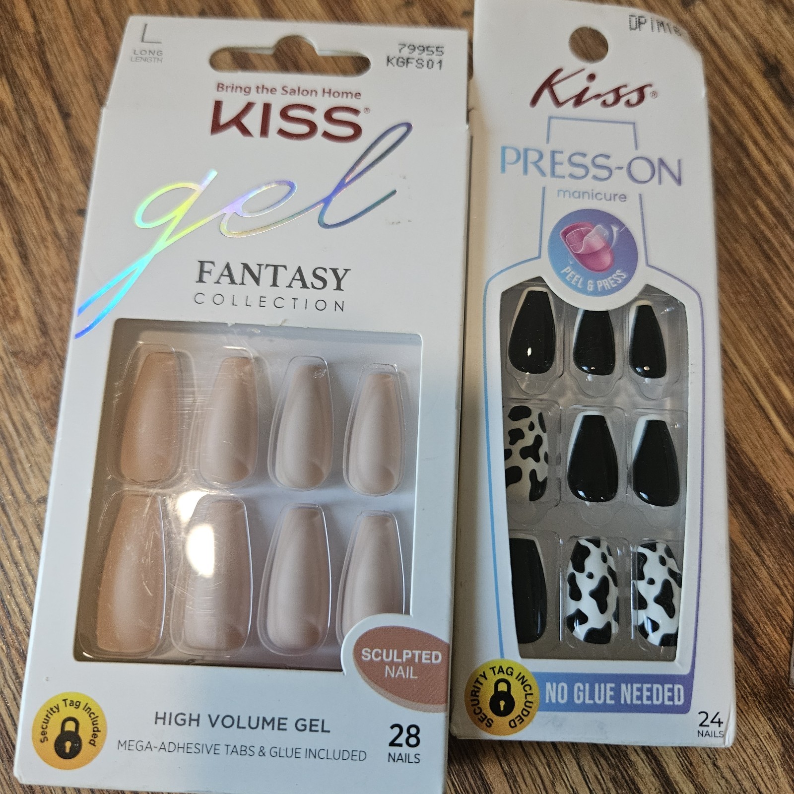 Kiss Gel Fantasy Sculpted Press-On Nails Assorted Styles & Colors Lot OF 7