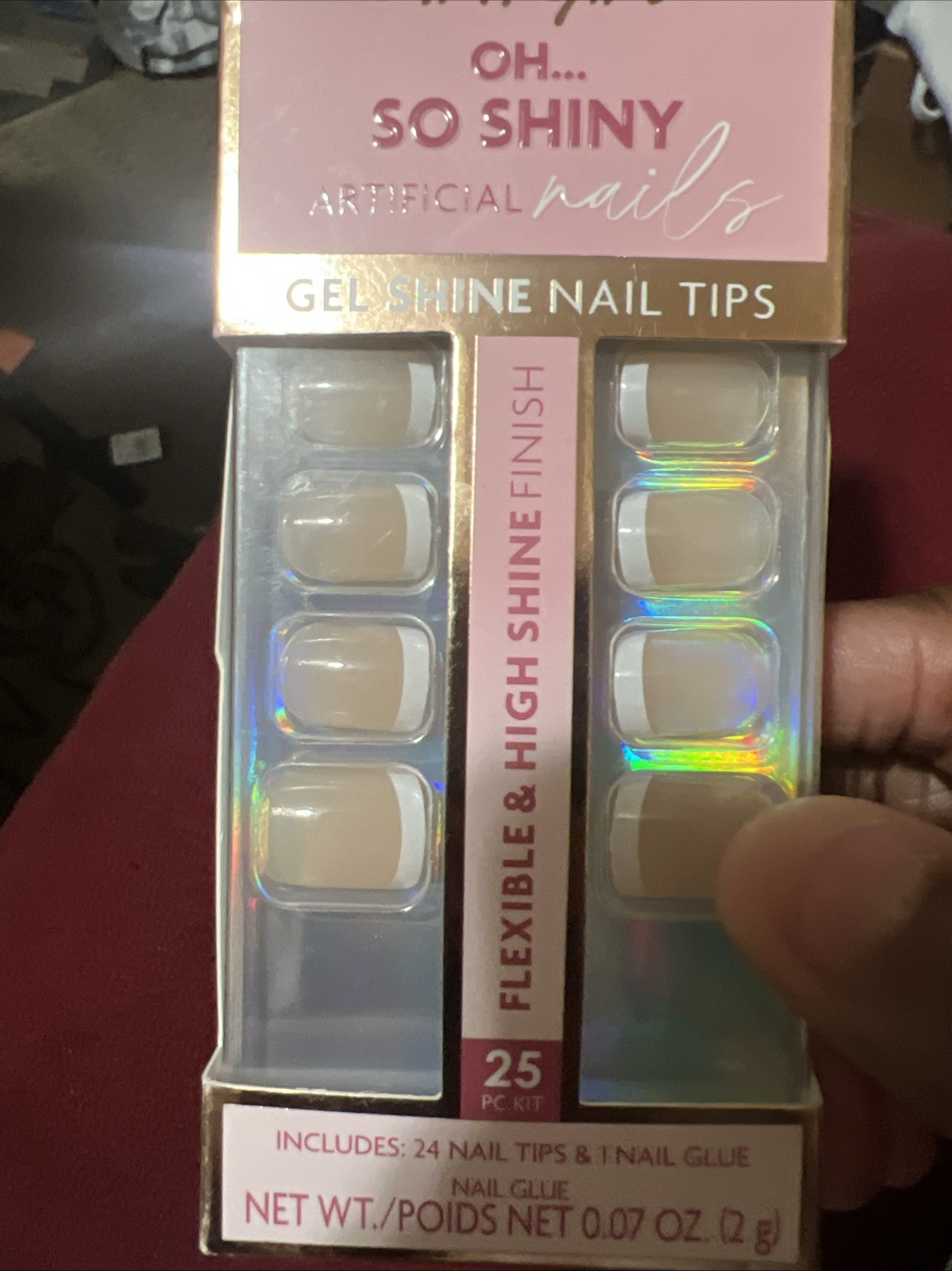 LA Girl oh So Shiny Artificial Nails Gel Shine Nail Tips Classy French Tip