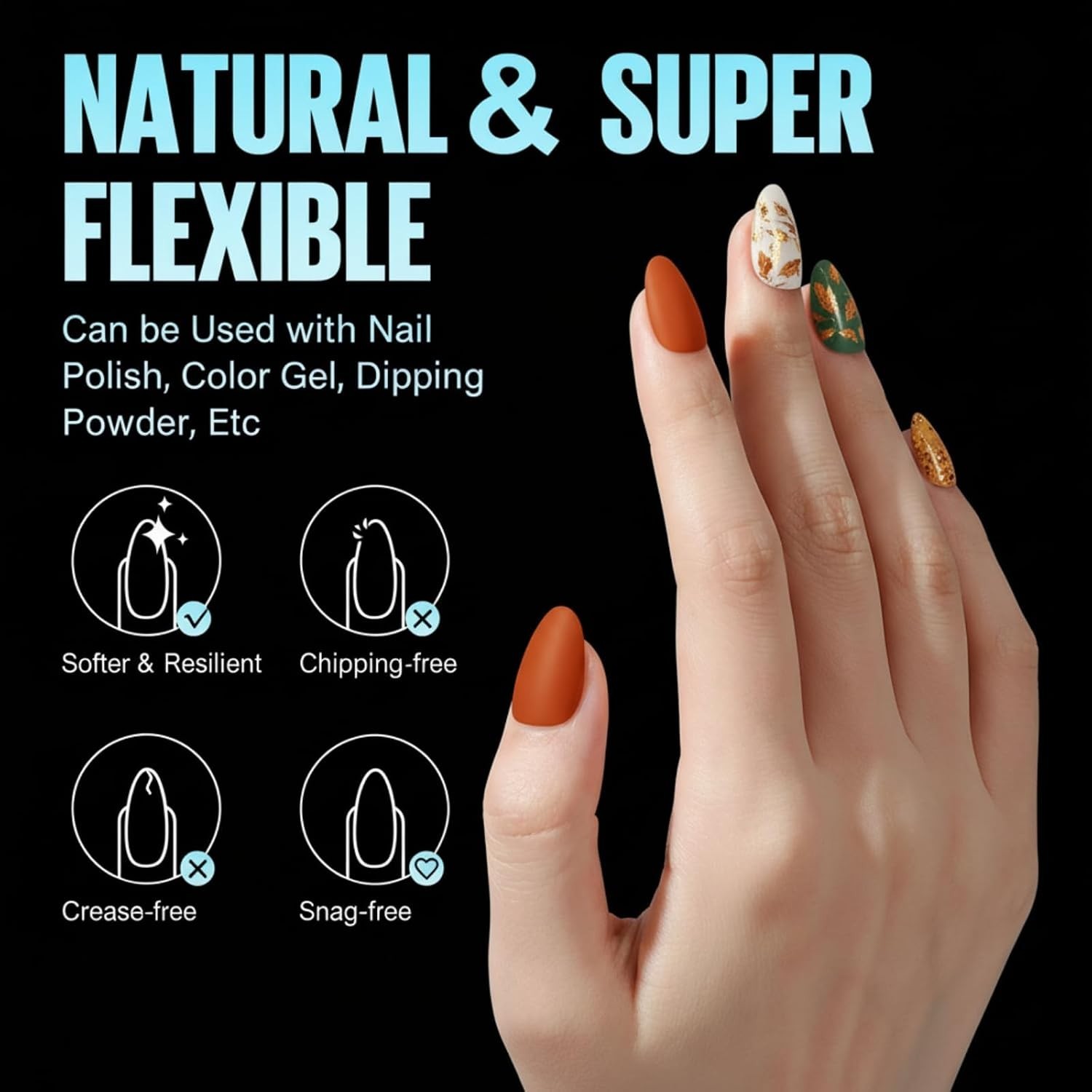 Short Almond Nail Tips Pre-Shaped Acrylic Nail Clear Press on Nails | 240pcs …