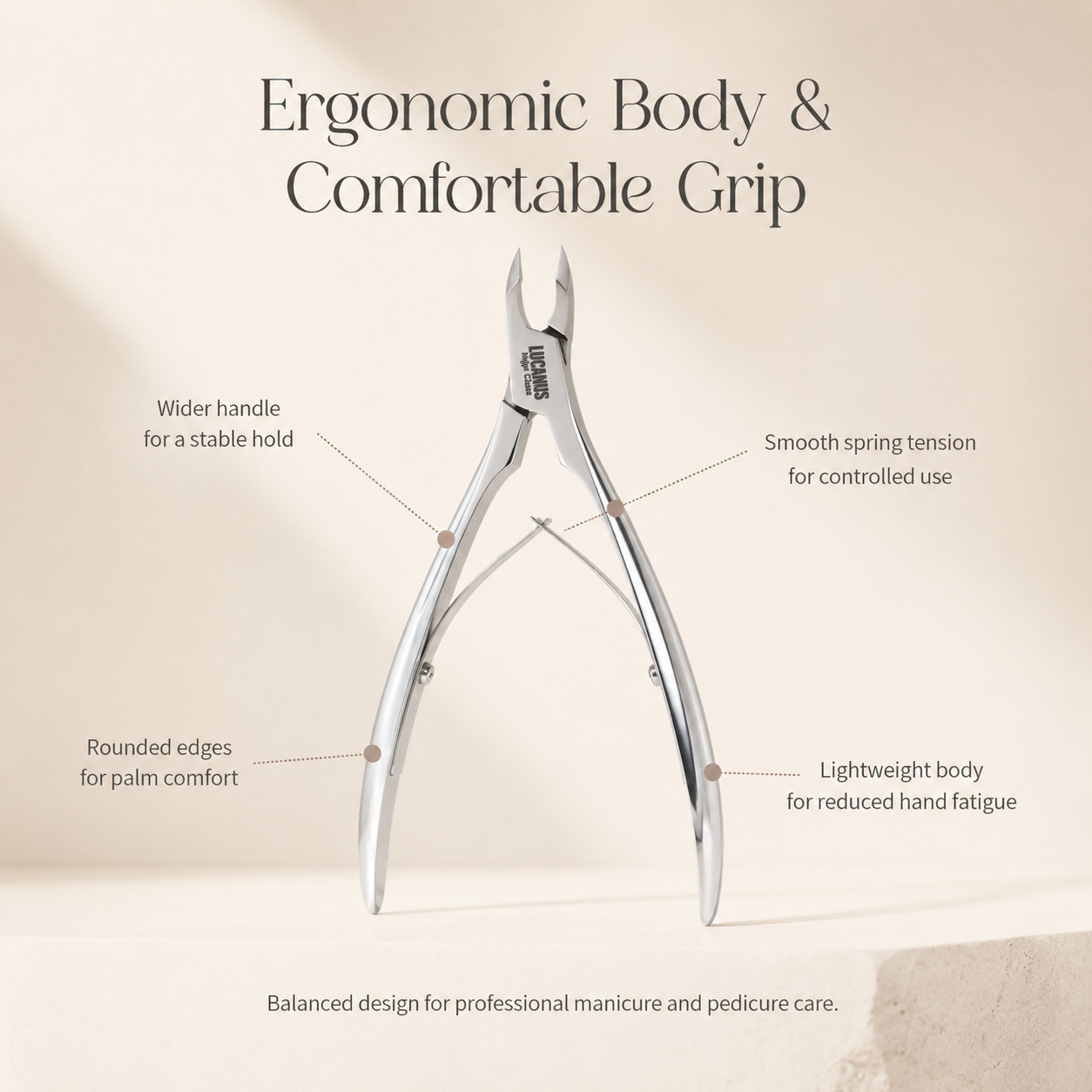 LUCANUS Premium H Cuticle Nipper Professional Manicure Nail Care Tool K-Beauty