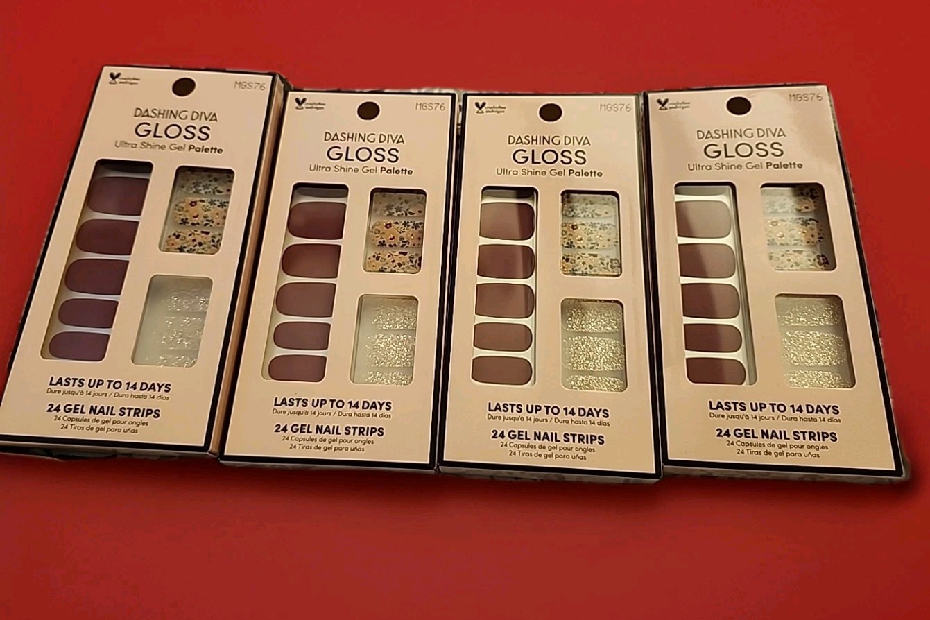 DASHING DIVA GLOSS GEL STRIPS Wild Flower 4-pack – Sealed