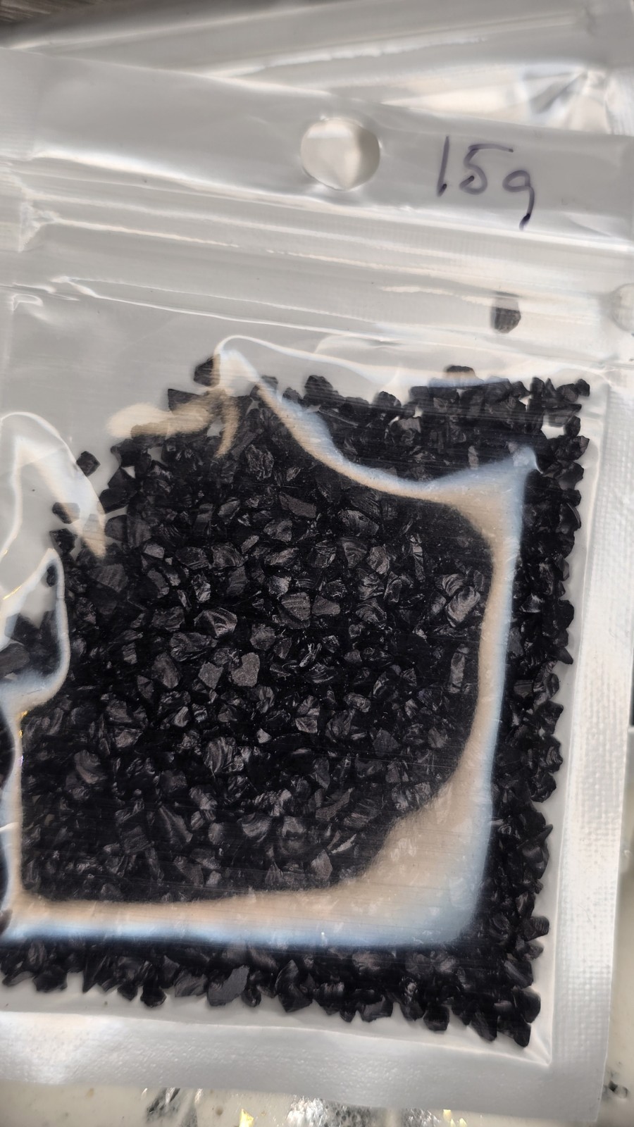15g bag Black crushed glass craft decoration