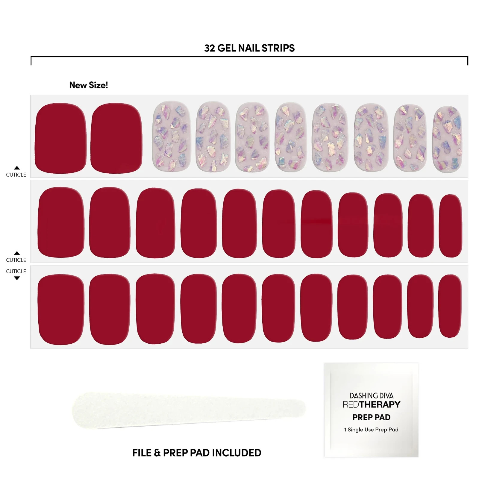 2 pk Dashing Diva Gloss Ultra Shine Gel Nail Strips Dance Floor Valentines LOT