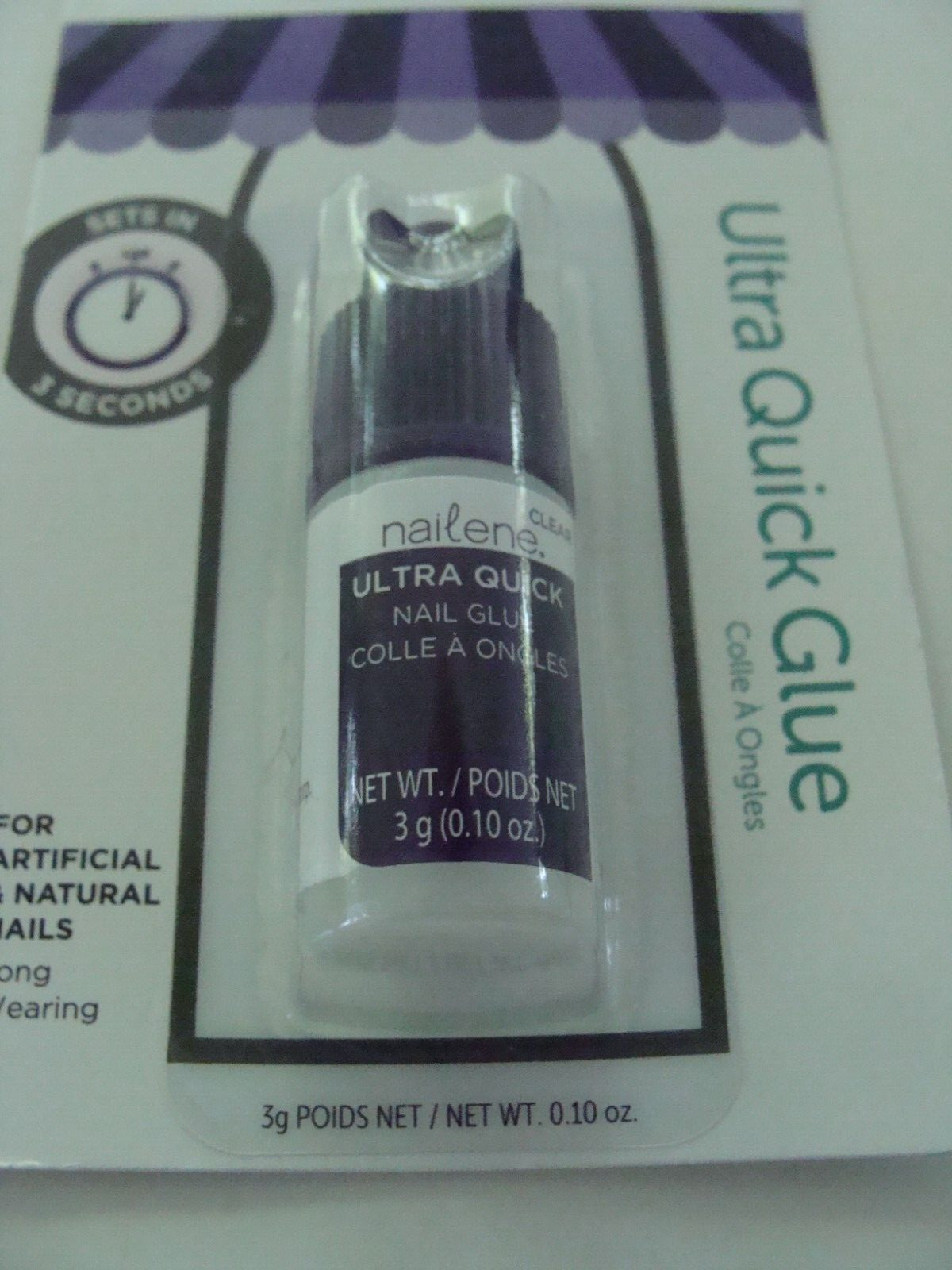 Nailene Ultra Quick Nail Glue, 0.10 Oz – Durable, Easy to Apply False Nail Glue