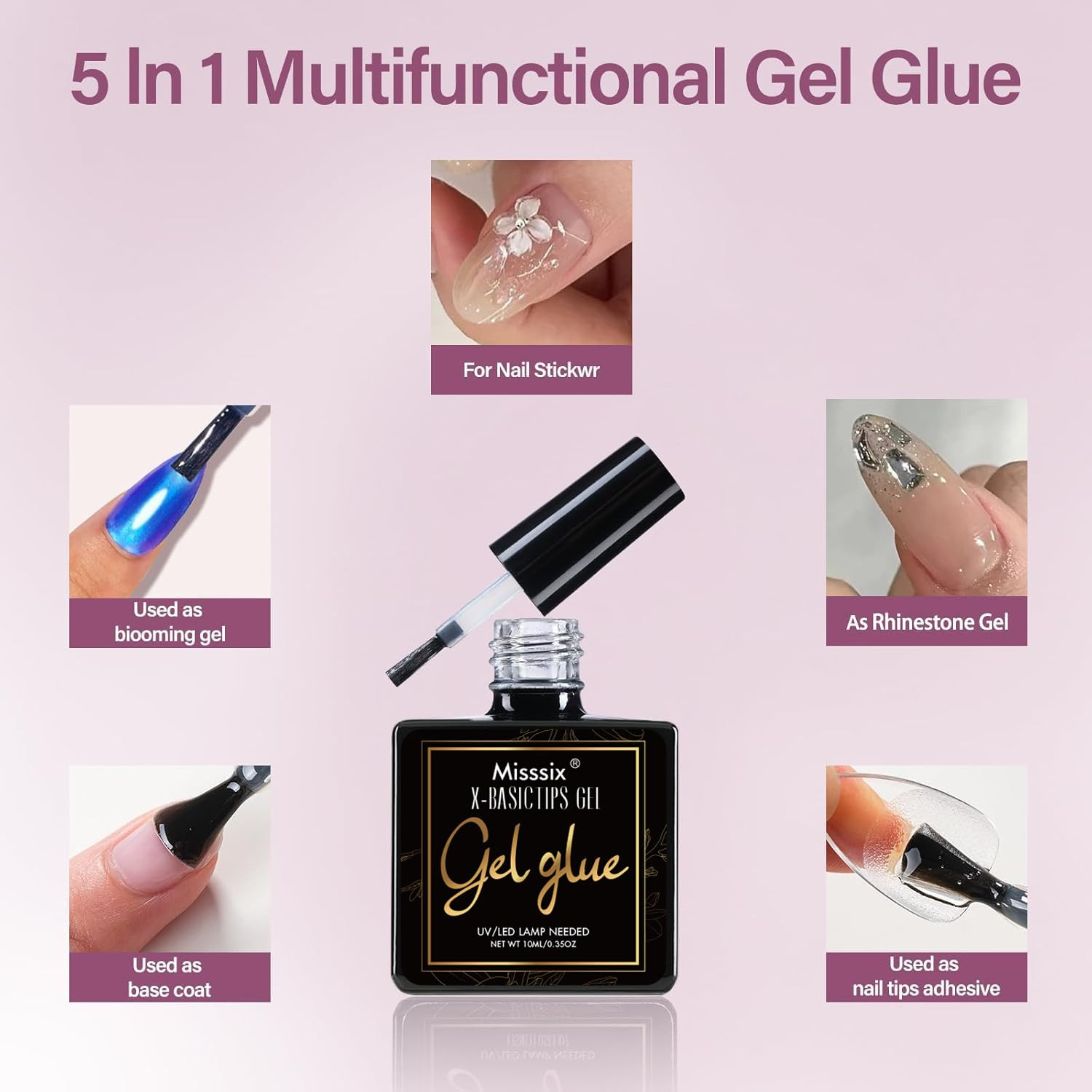 Short Almond Gel Nail Tips Kit, 216Pcs Pre Etched Clear Fake Nails, Full Cover F