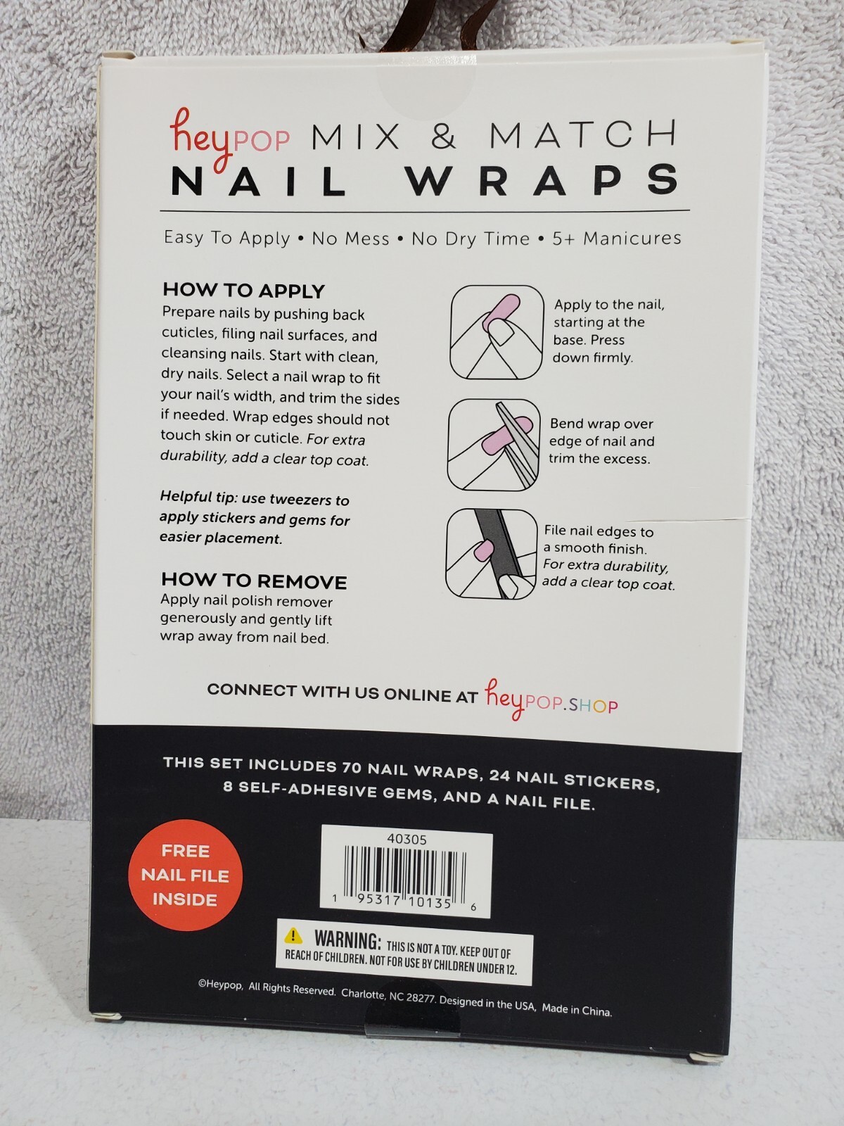 HeyPop Easy Application Mix & Match Animal Print Nail Wraps NWB