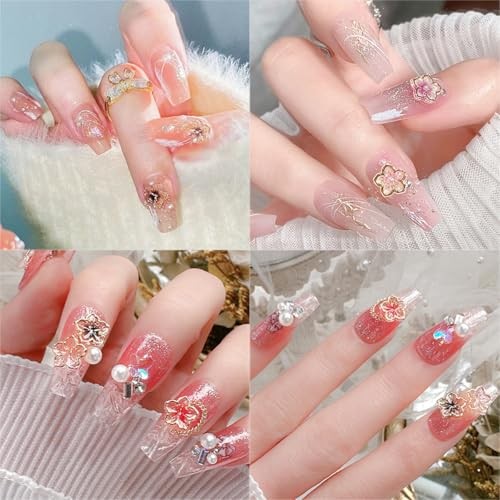56Pcs Colorful Flower Nail Charms Clear Colour Crystal Nail Charms for w-7