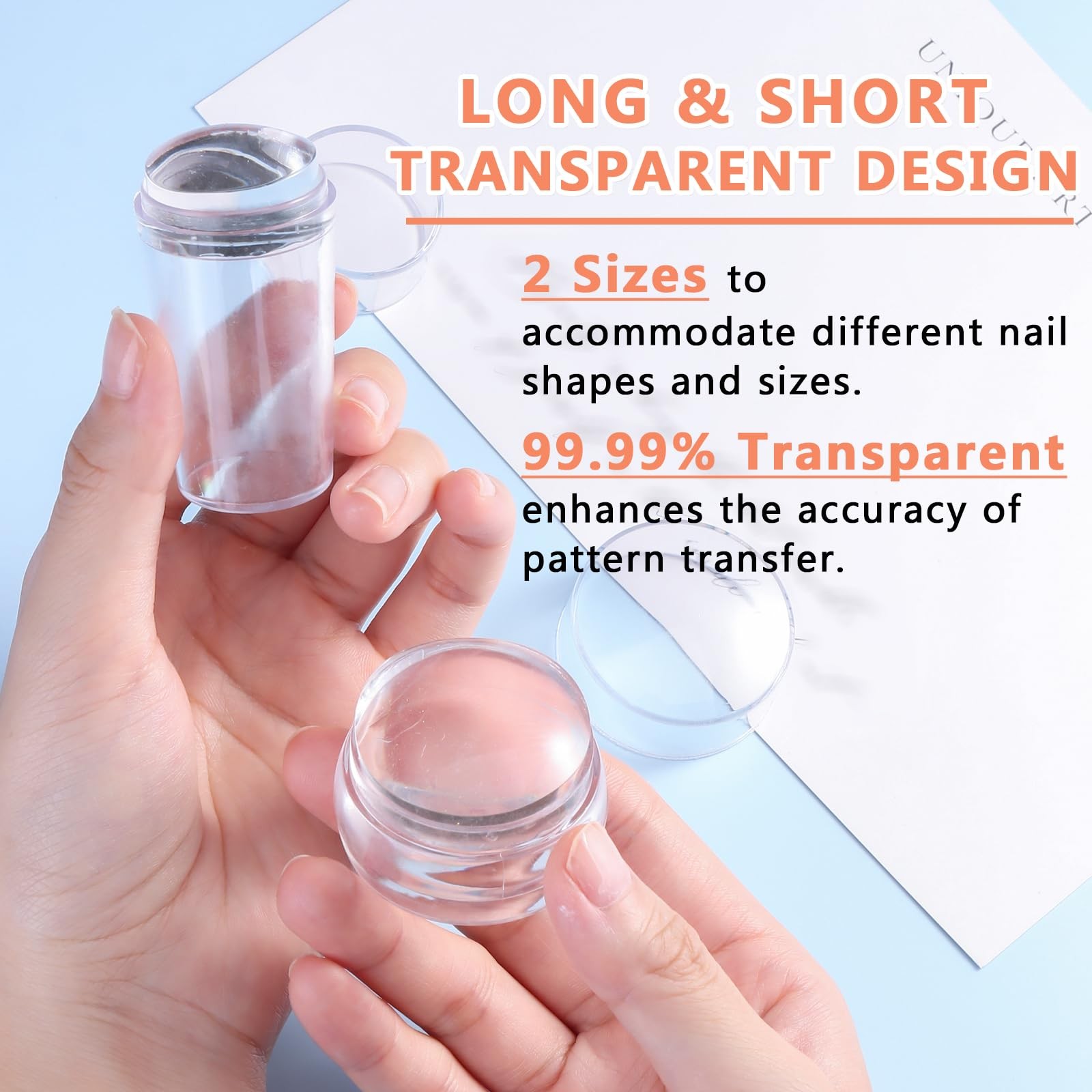 French Tip Tool- 4 Pcs Nail Stamper Kit Clear Silicone Nails Stamping Long & …