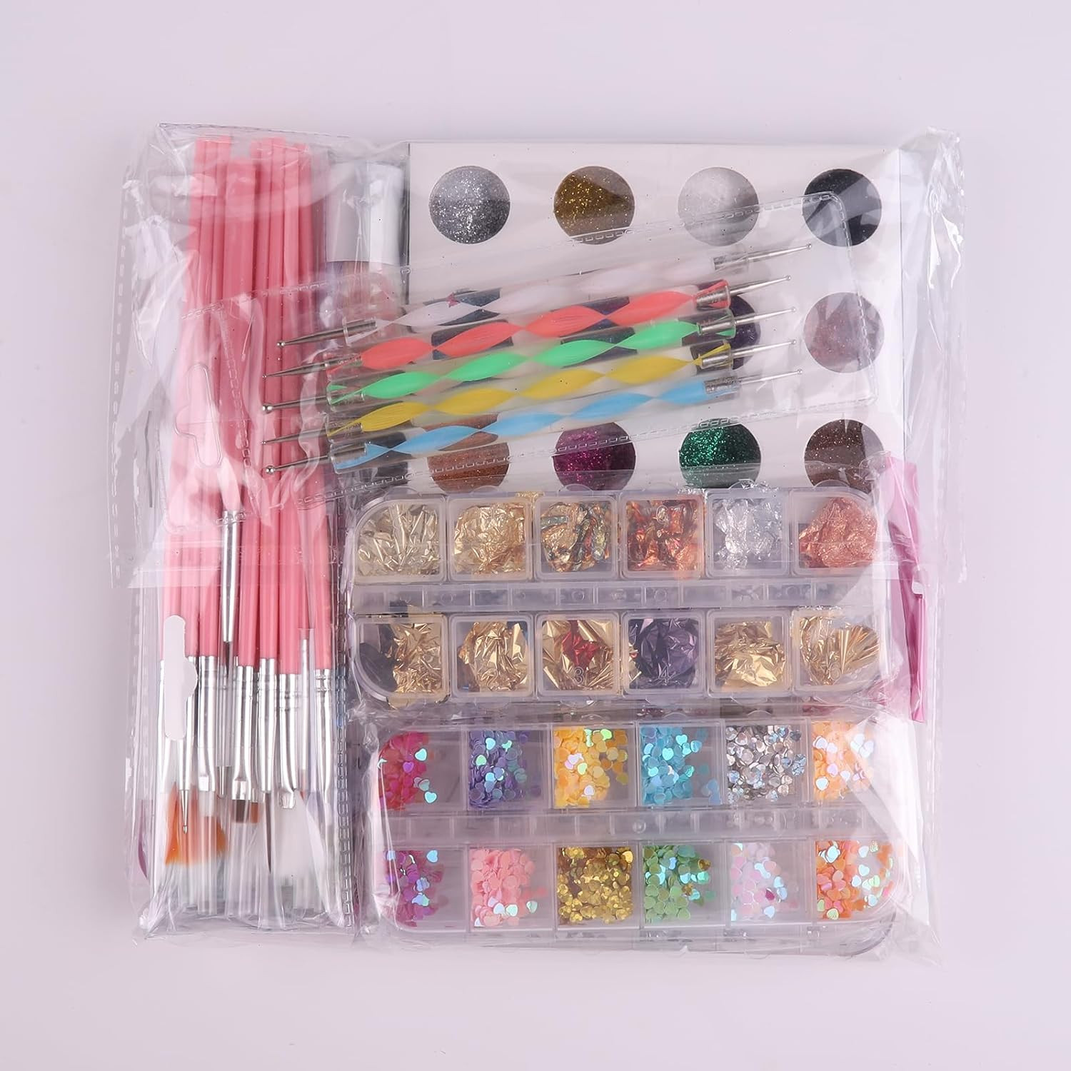 Nail Art Kit, Nail Design Tools Kit with Nail Art Brushes, Nail Dotting Tools,Fi