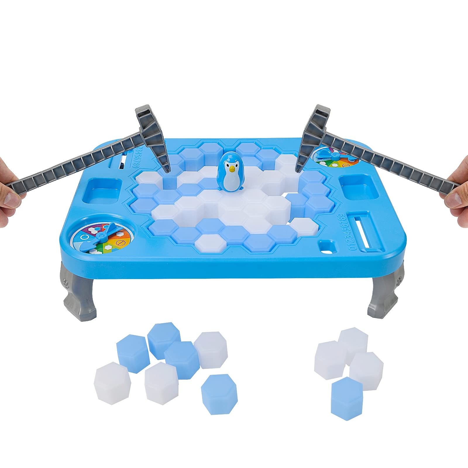 SS Save Penguin On Ice Game, Trap Break Block Rectangle, Blue