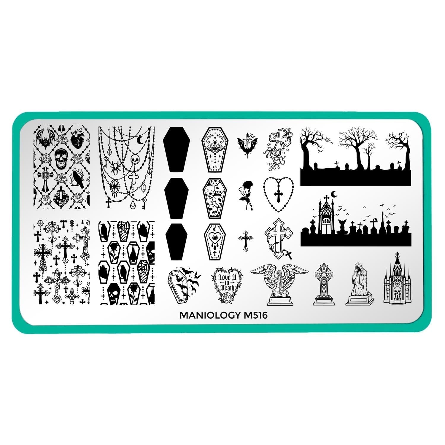 Maniology M516 Mourning Mist Nail Stamping Plate – New with Sleeve Halloween