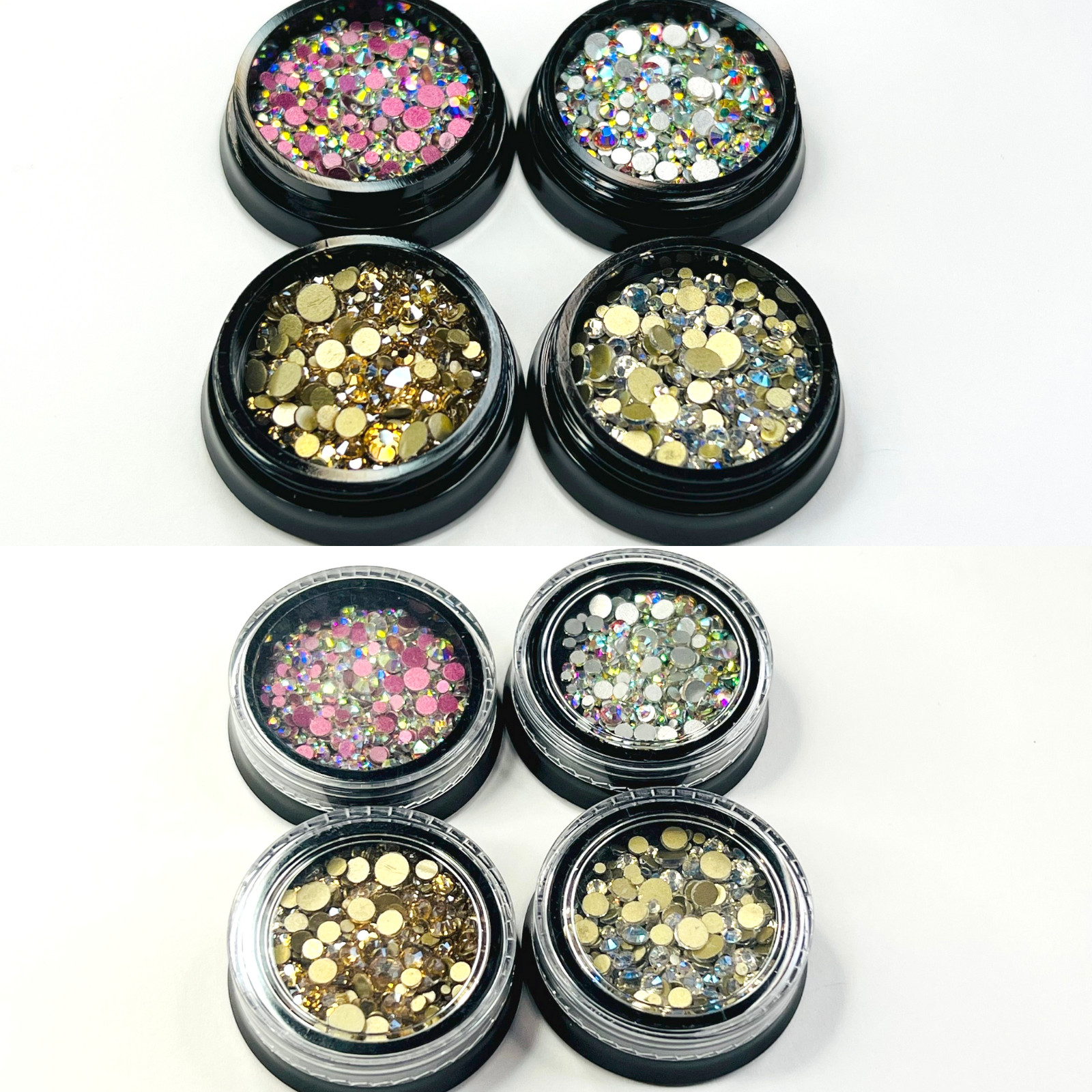 Rhinestones Blue Multi Champagne AB Crystal Nail Art Charms Flatback 1440pcs