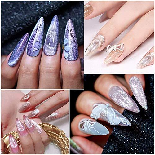 10ml*6 Colors Cat Eye Gel Nail Polish, Crystal Magnetic A-Sparkle Shimmer Set