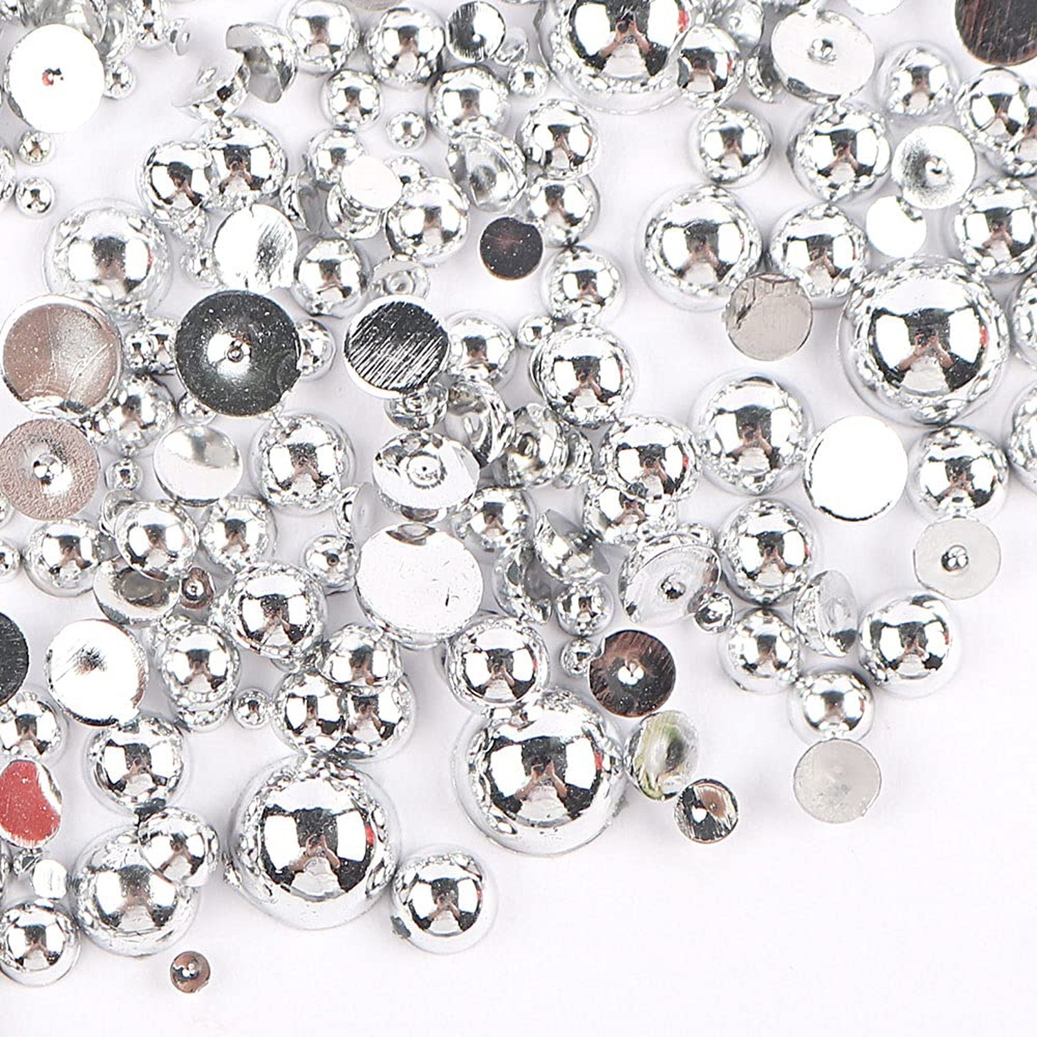 3000Pcs 1 Bag ABS Pearls Round Flatback Imitation Half Loose Beads Gem Assort…