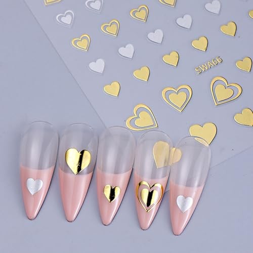 8 Sheets Valentines Nail Art Stickers Heart Nail Decals for Nail Heart Style-1
