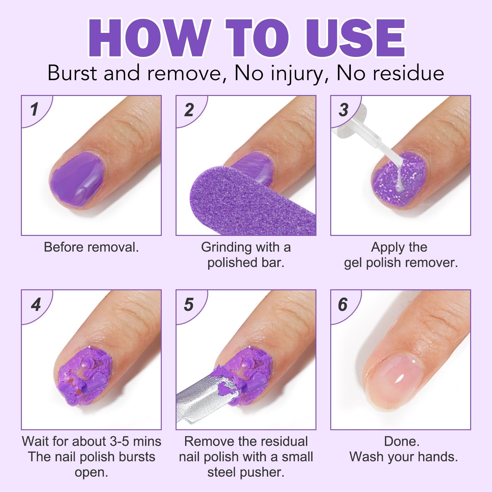 Gel Nail Polish Remover Kit, for 0.5 Fl Oz (Pack of 1)