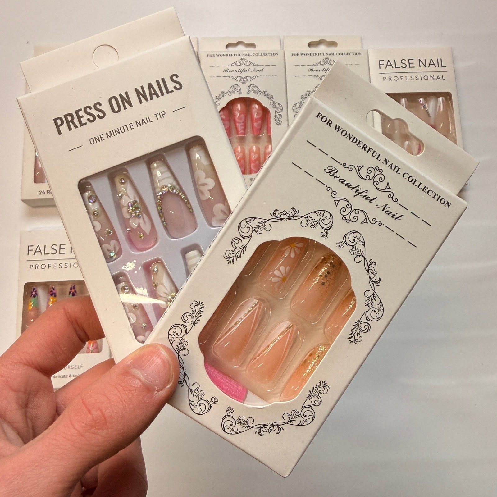 Lot of 10 Pack of 24 New False Press On Nails Assorted Designs and Colors №N22