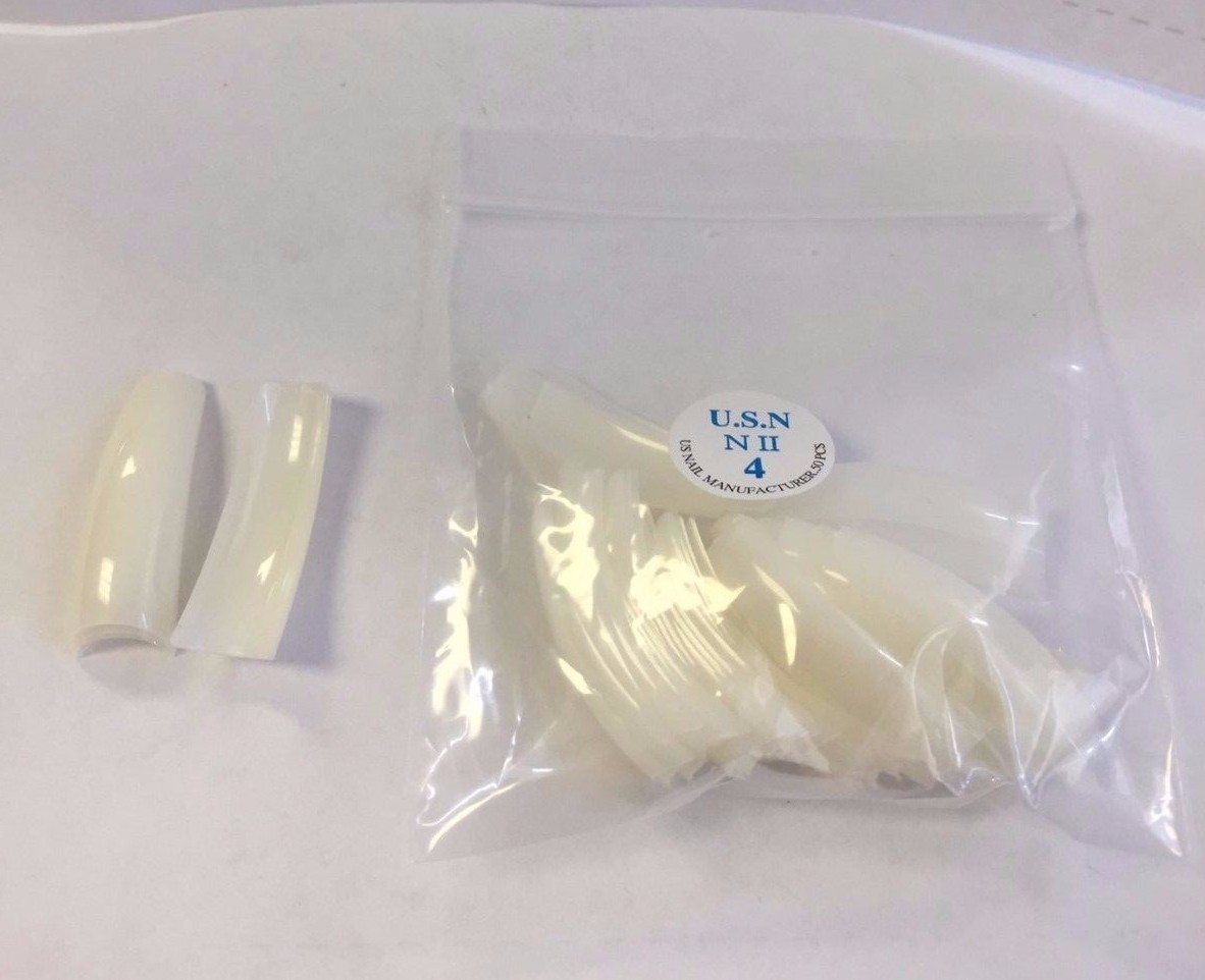 Made in USA U.S.N Nail Tips Size 4 Assorted Choice (50 Tips/ bag)