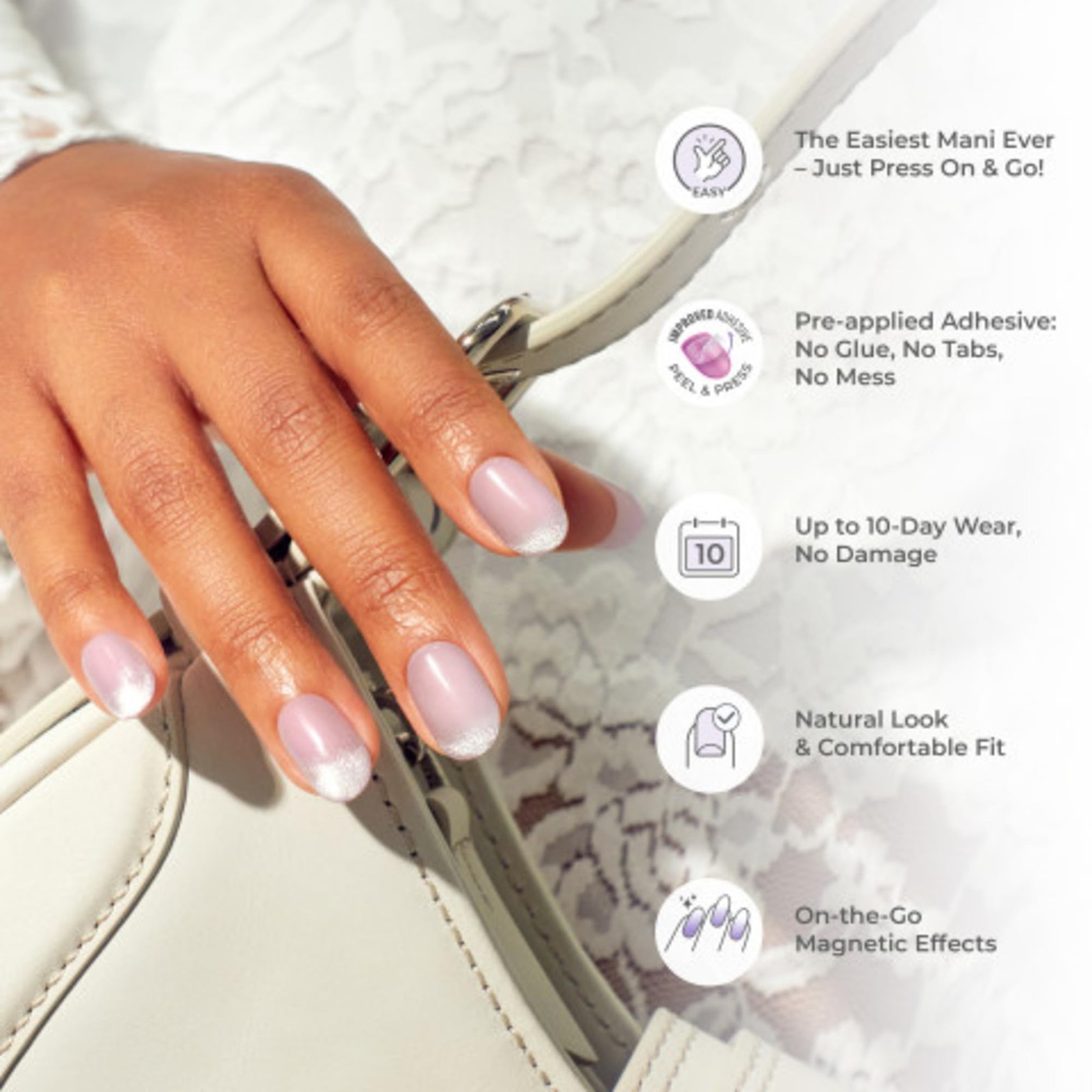 KISS colorFX by imPRESS Valentine’s Day Press On Nails, Short, Pink