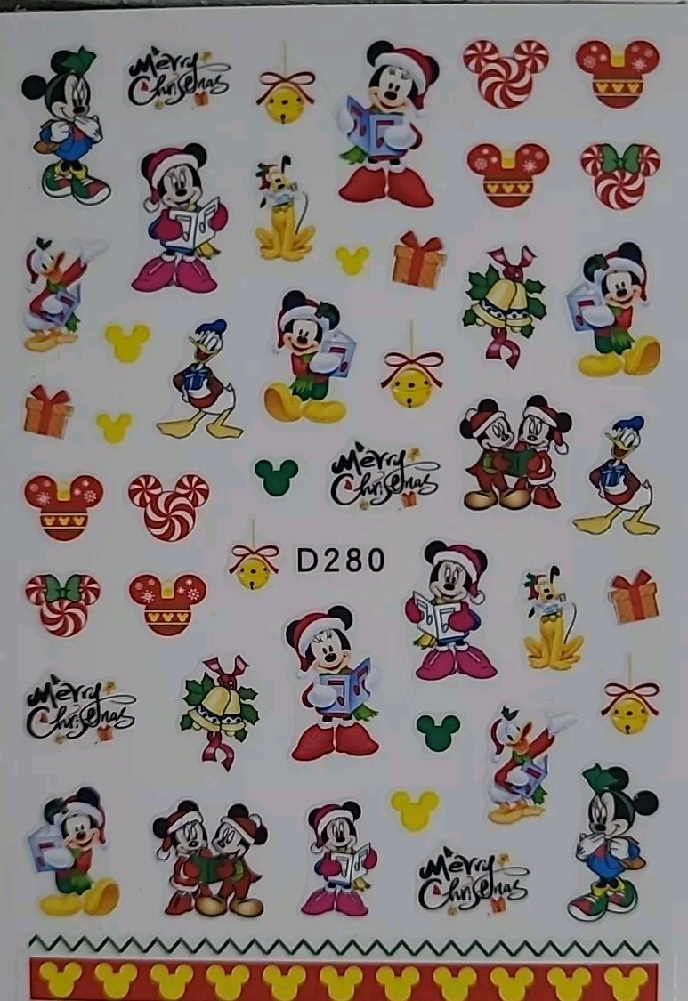 Disney, Mickey Mouse, Mickey Ears, Christmas Holiday, Nail Art Stickers