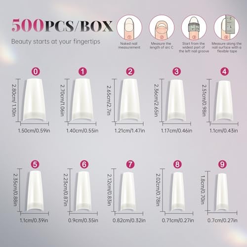 krofaue 500PCS Soft Gel False Nail Tips – Half Cover Acrylic Nail Art for Salon