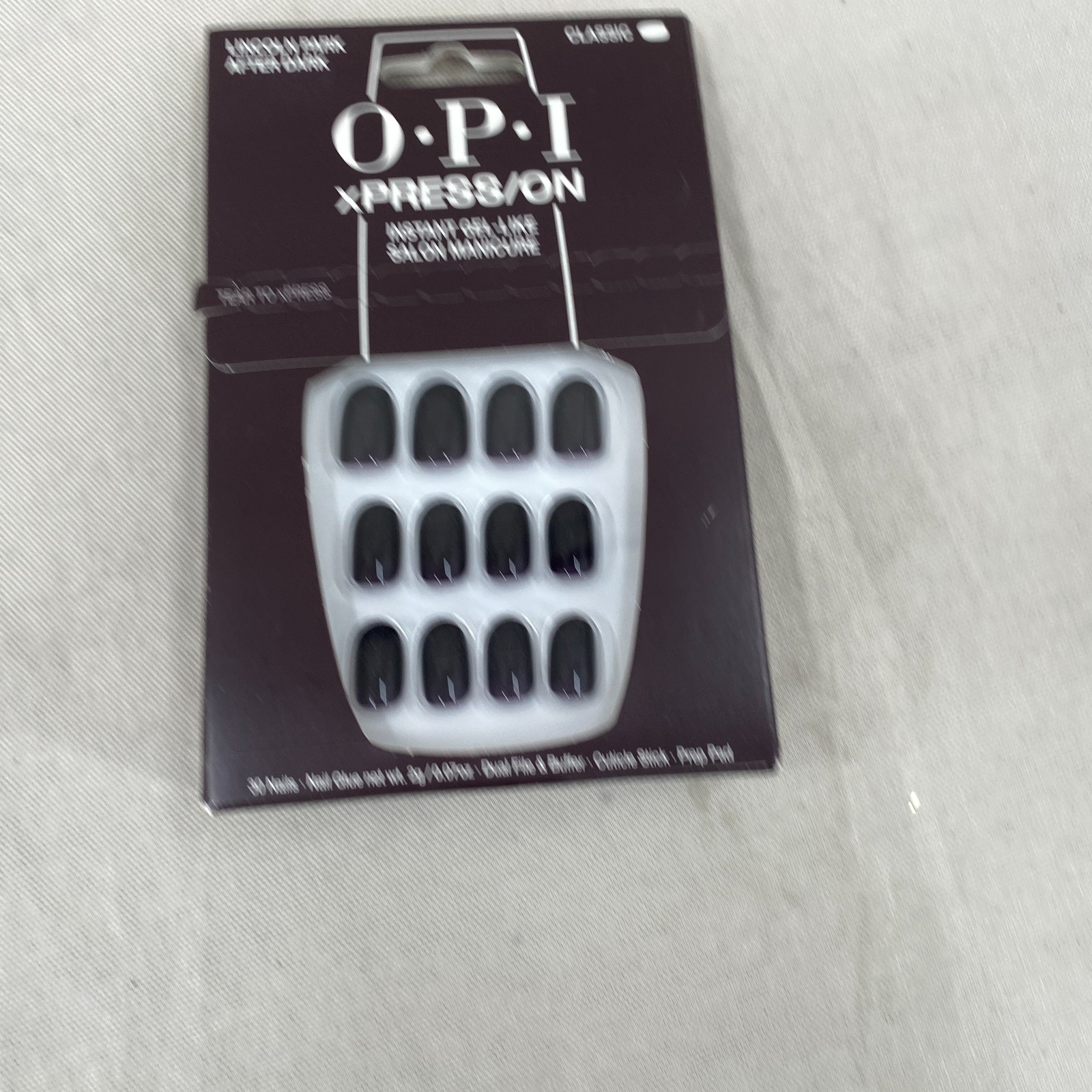 OPI xPRESS/ON Instant Gel Like Nails Lincoln Park After Dark Salon Manicure