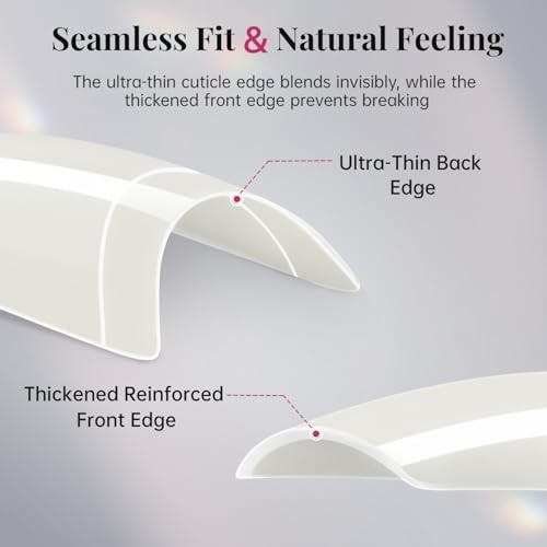 krofaue 500PCS Soft Gel False Nail Tips – Half Cover Acrylic Nail Art for Salon