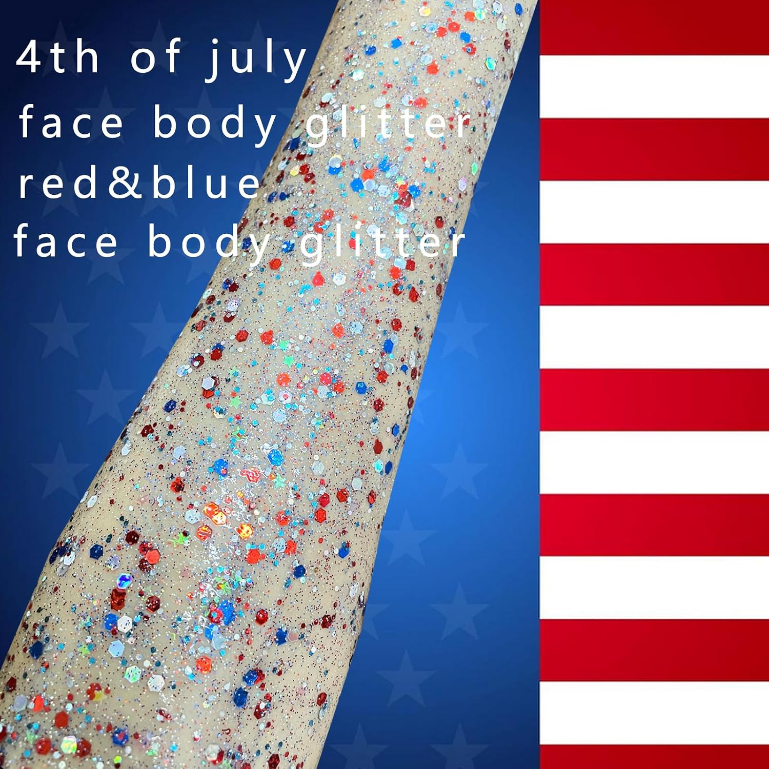 50Ml Canada Maple Red Face Glitter Gel for 2026 World Cup,Usa Flag Body Glitter