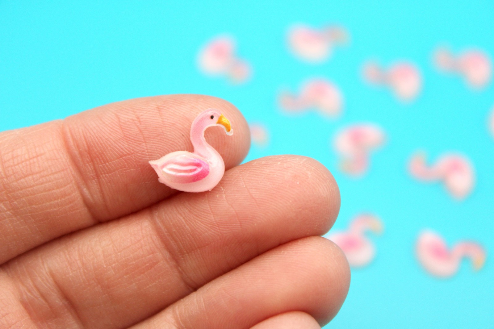 Flamingo 24Pk Pink Flatback Charms for Nail Art, Jewelry Making, Resin Crafts
