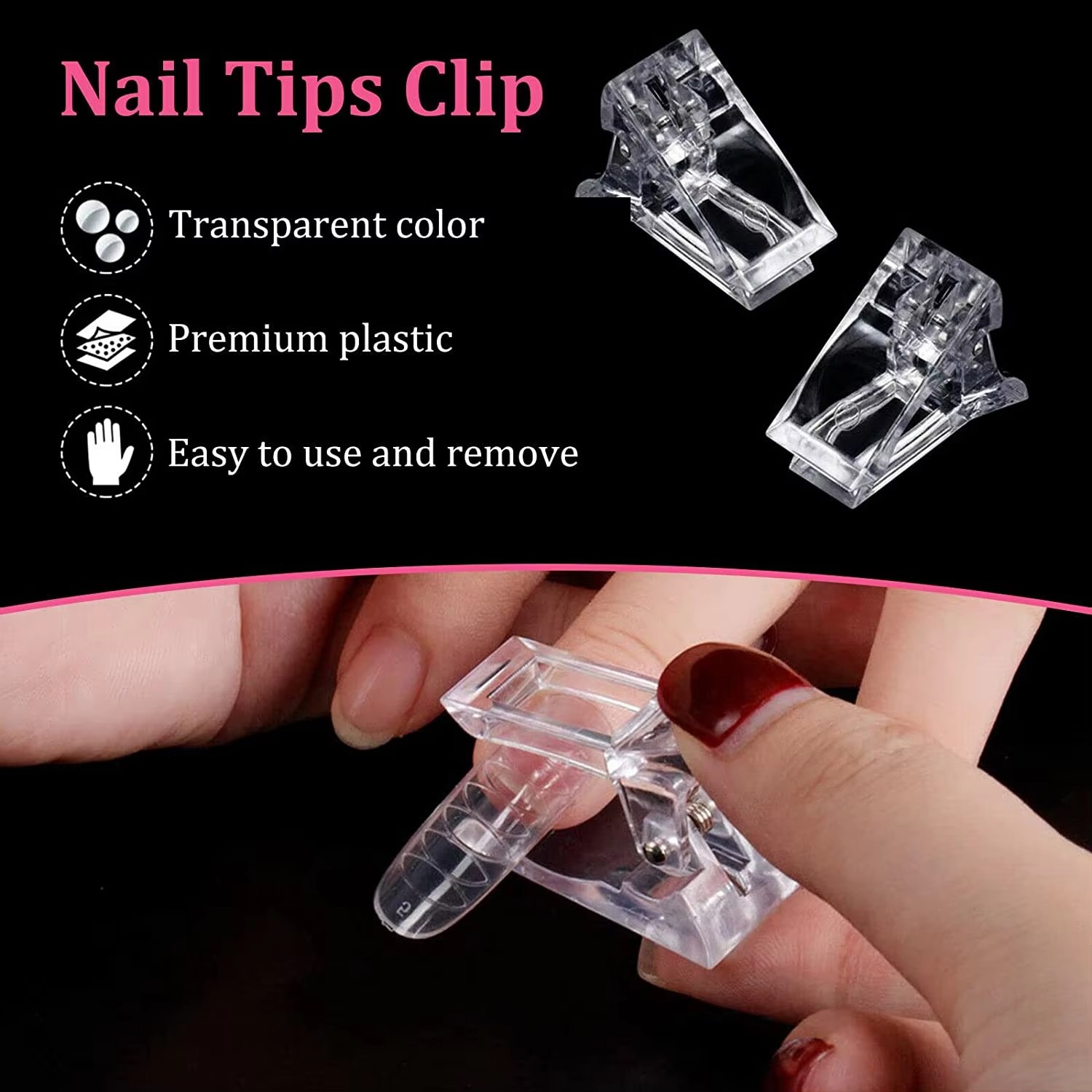 500X Nail Tips Clip Quick Building Poly Builder GelDIY Extension Clamp Clips LOT