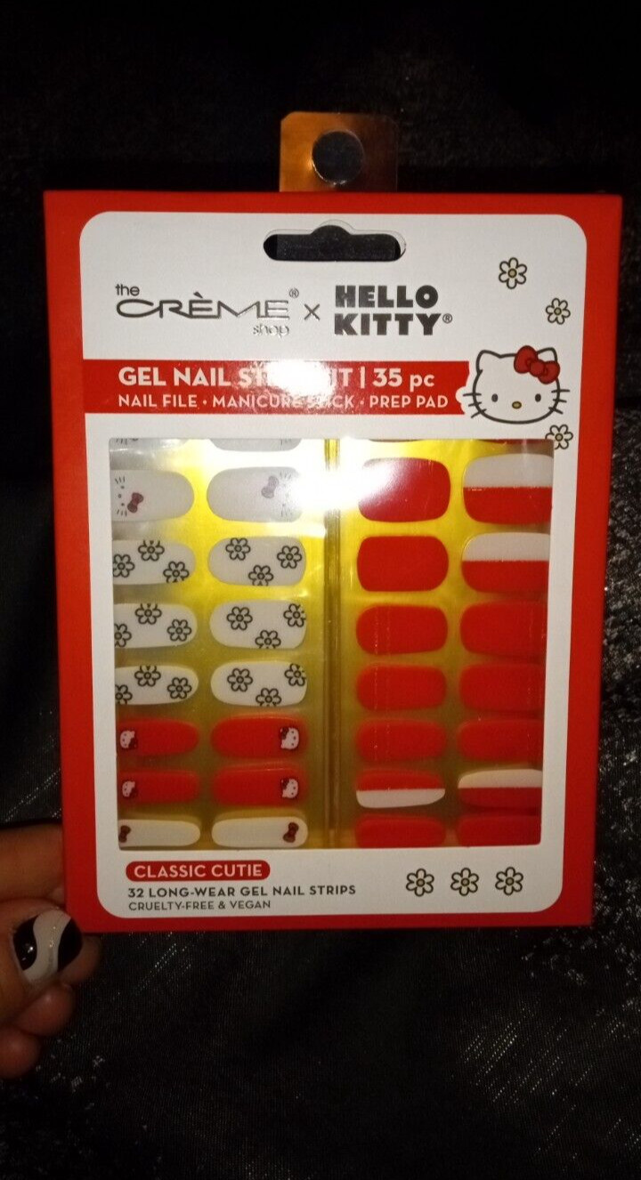 Sanrio The Créme Shop HELLO KITTY CLASSIC CUTIE Red & White Gel Nail Strips❤️
