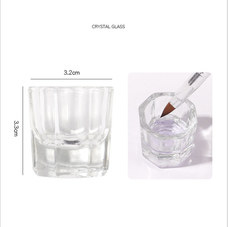 9 Style Glass Crystal Dappen Dish Cup Nail Art Acrylic for Liquid Powder Tools