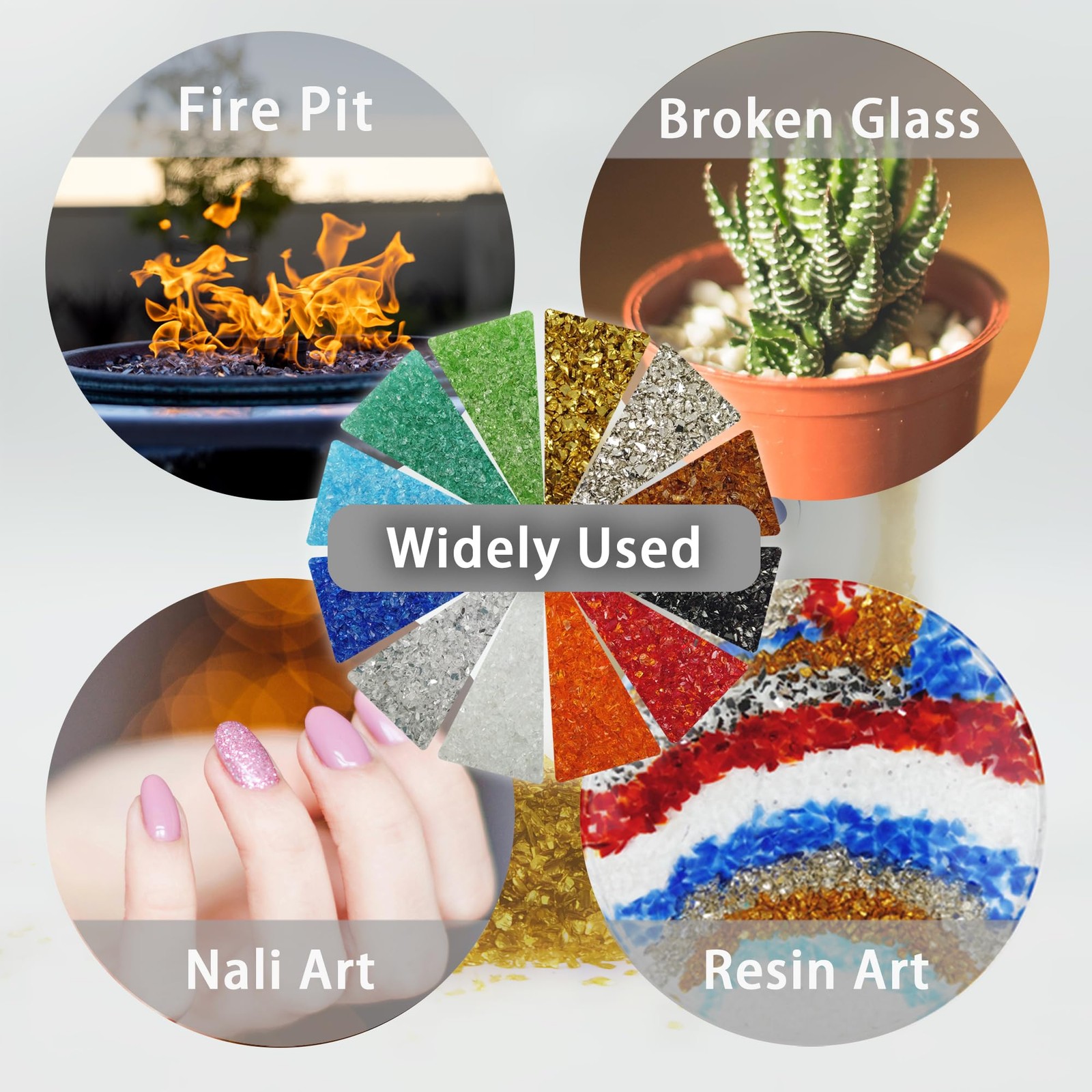 LUSTERING Red Crushed Glass Glitter 100g 1-3mm Epoxy Resin Nail Art