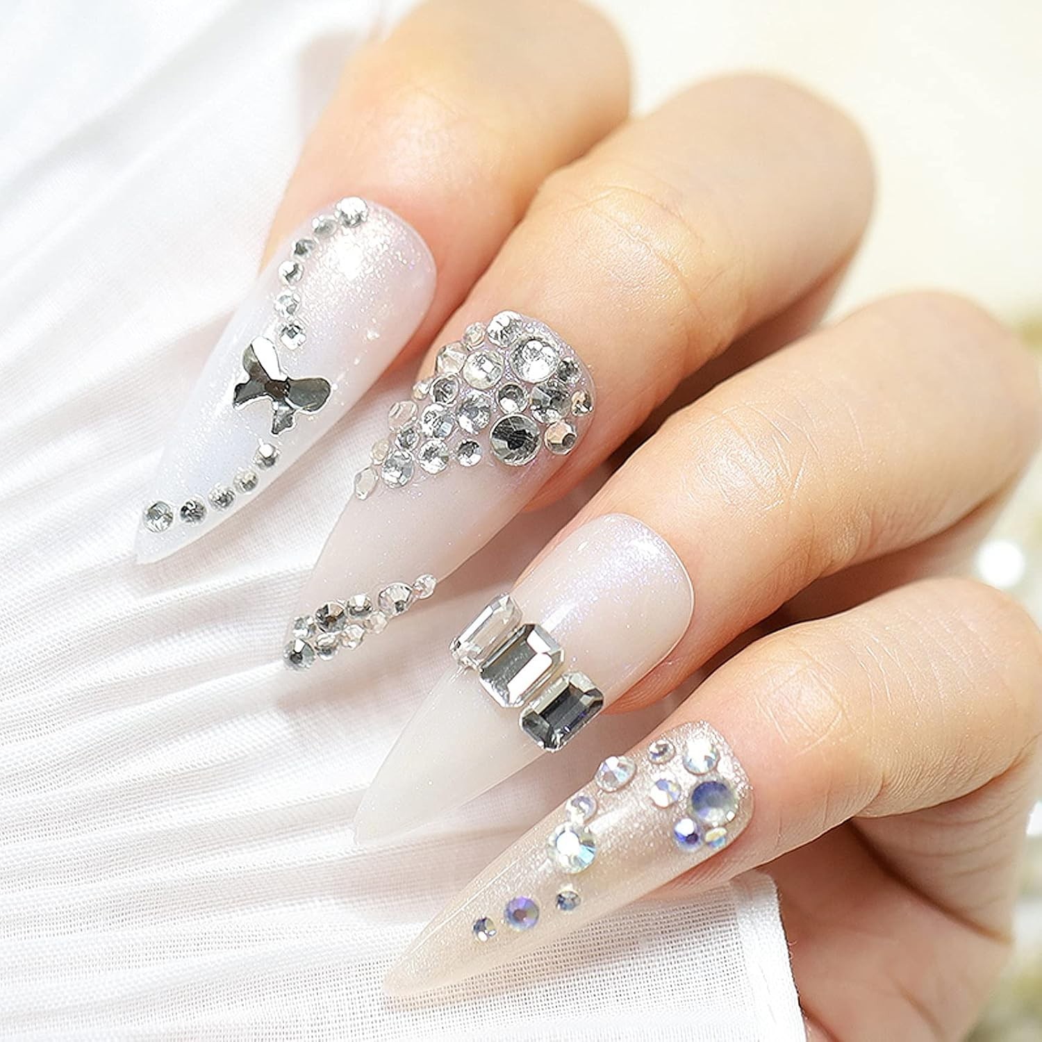 Multi-Shaped White Rhinestones for Nail Art, Jewelry and Craft Projects
