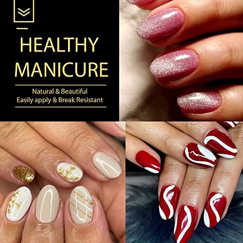 Almond Gel Nail Tips, 600Pcs Soft Gel Nail Tips Pre-file Oval Short Oval